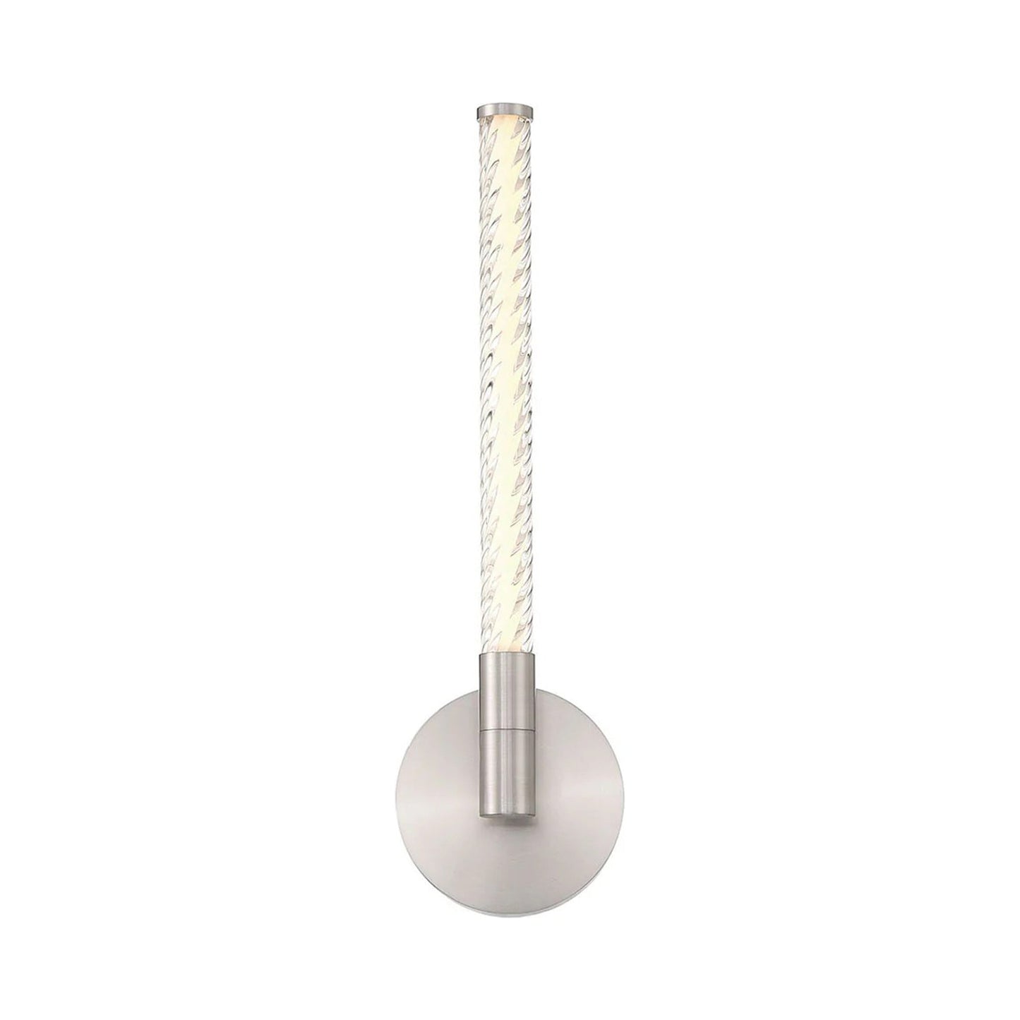 Volterra LED Bath Wall Light in Satin Nickel.