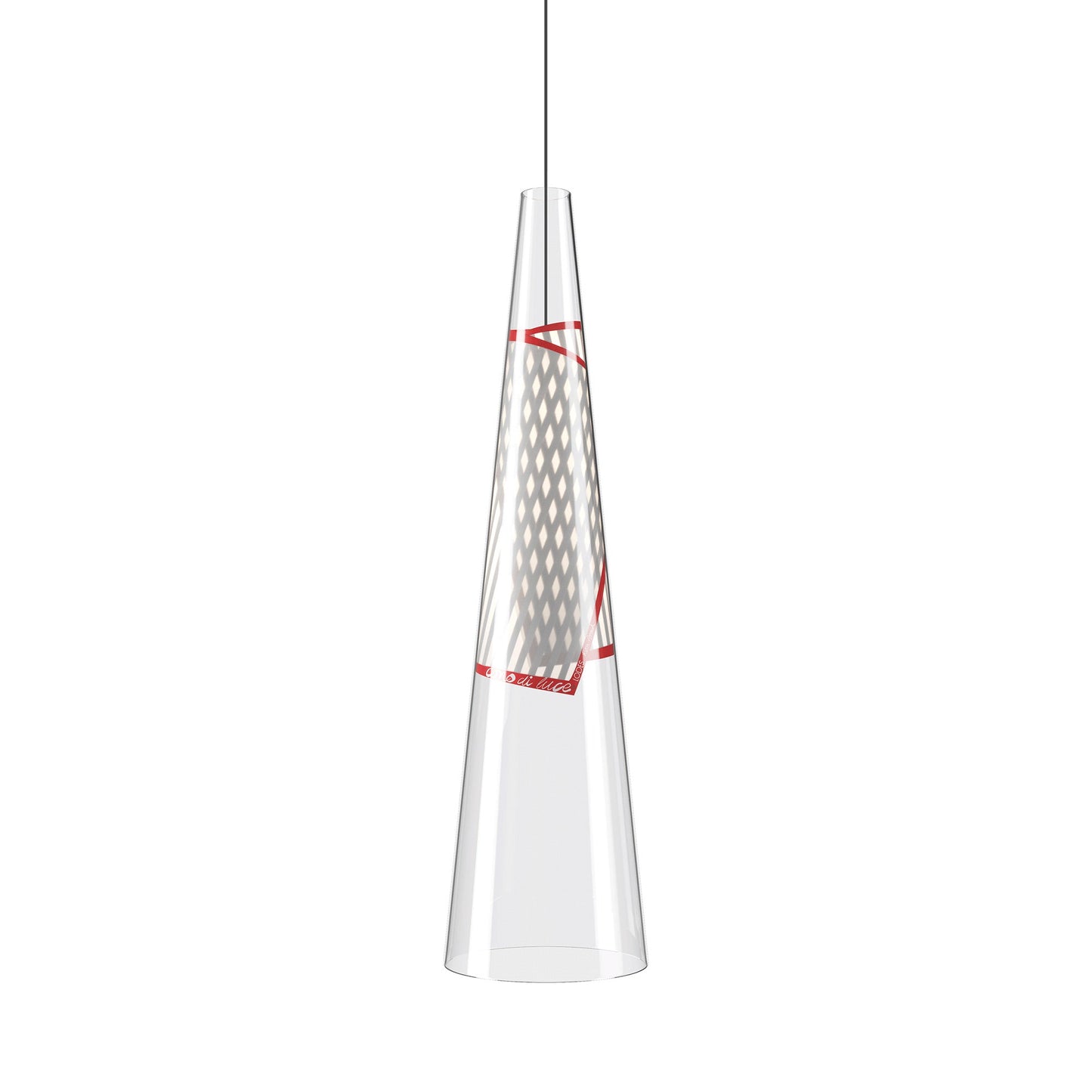 Cono di Luce LED Pendant Light in Red (Large).