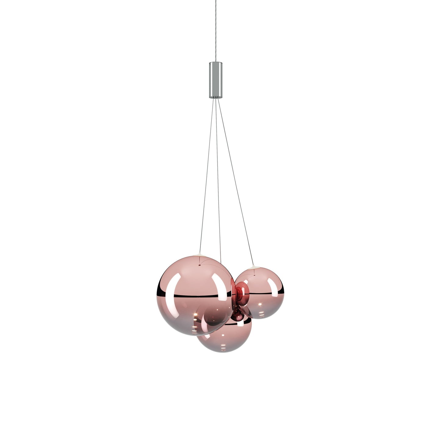 Random LED Pendant Light in Rose Gold.