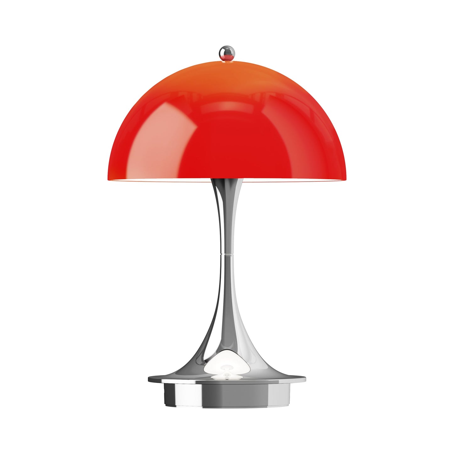 Panthella 160 LED Rechargeable Table Lamp in Original Opal Red (Polymer).