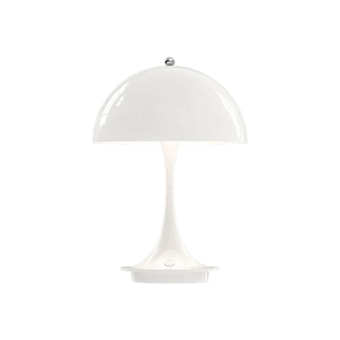 Panthella LED Portable Rechargeable Table Lamp in White.