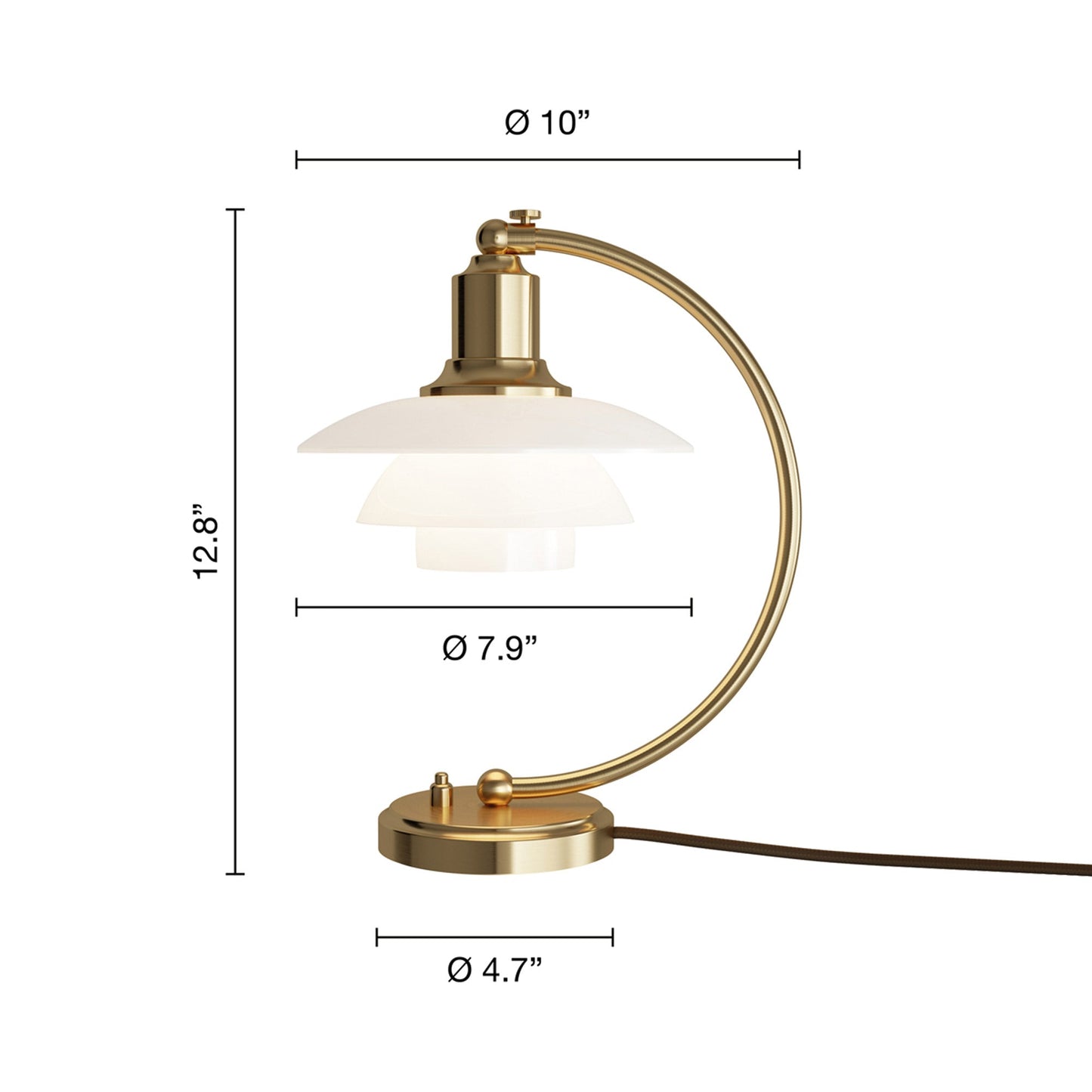 PH 2/2 Luna Table Lamp - line drawing.