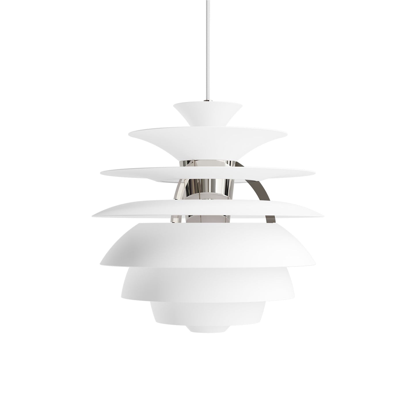 PH Snowball Pendant Light in White/Chrome.