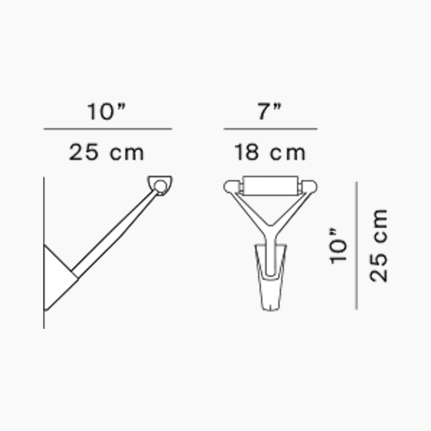 Lola Wall Light - line drawing.