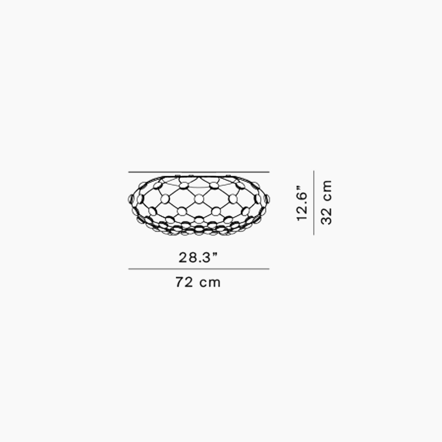 Mesh LED Ceiling Light - line drawing.