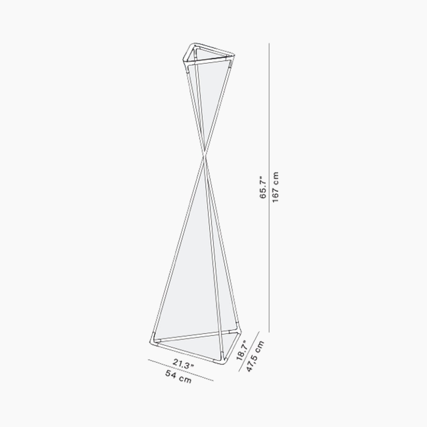 Tango LED Floor Lamp - line drawing.