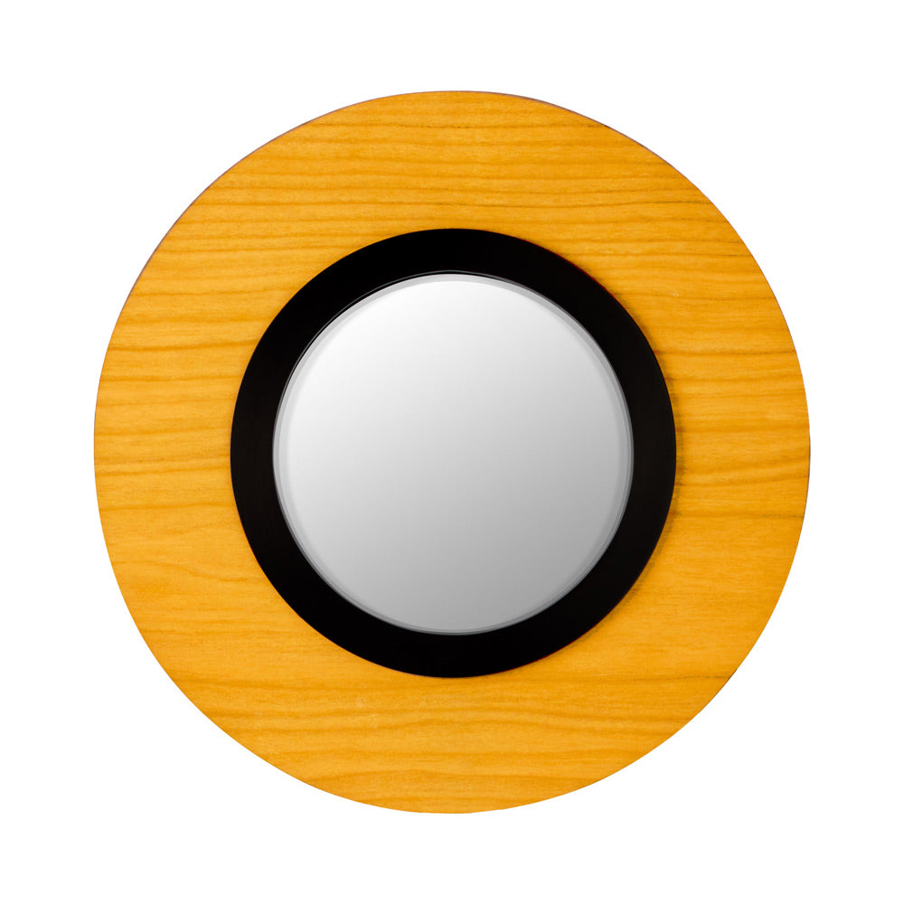 Lens LED Wall Light in Yellow/Matte Black.