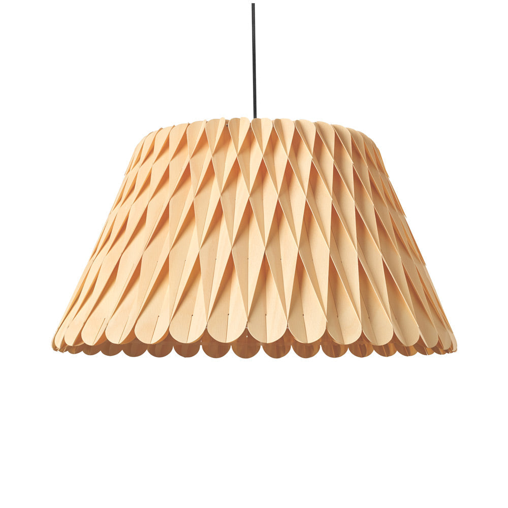 Lola Pendant Light in Natural Beech (Large).