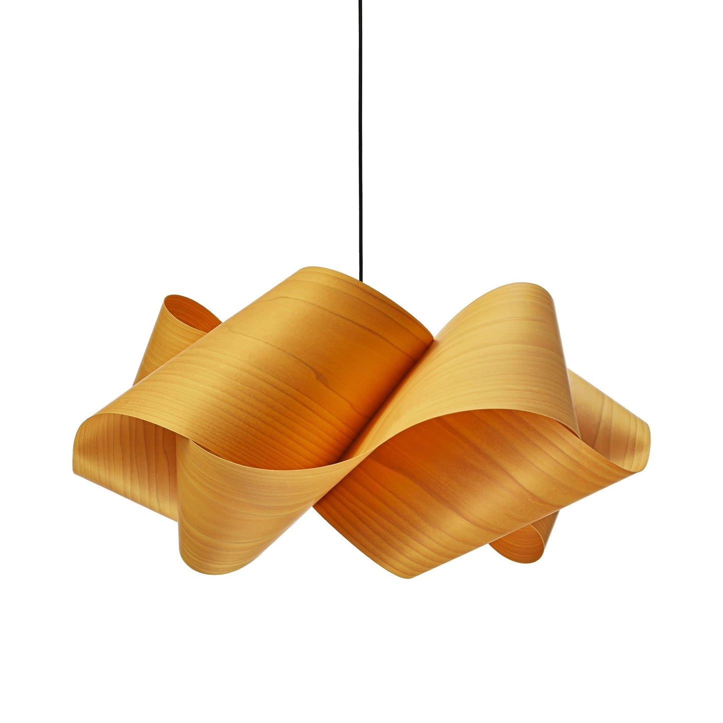 Swirl Pendant Light in Yellow/Matte Black (Large).