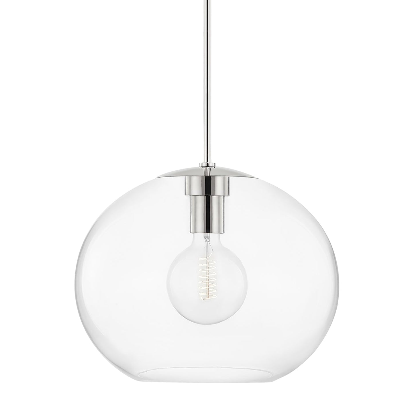 Margot 1-Light Pendant Light in Polished Nickel (X-Large).