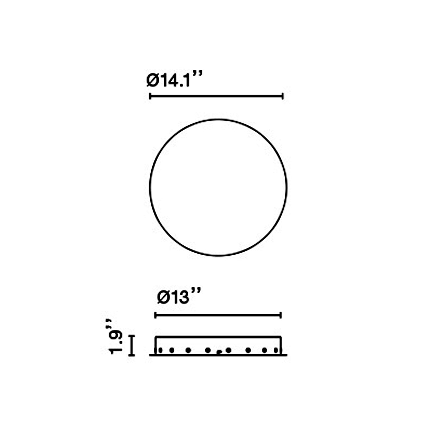 Cluster Circular Canopy - line drawing.