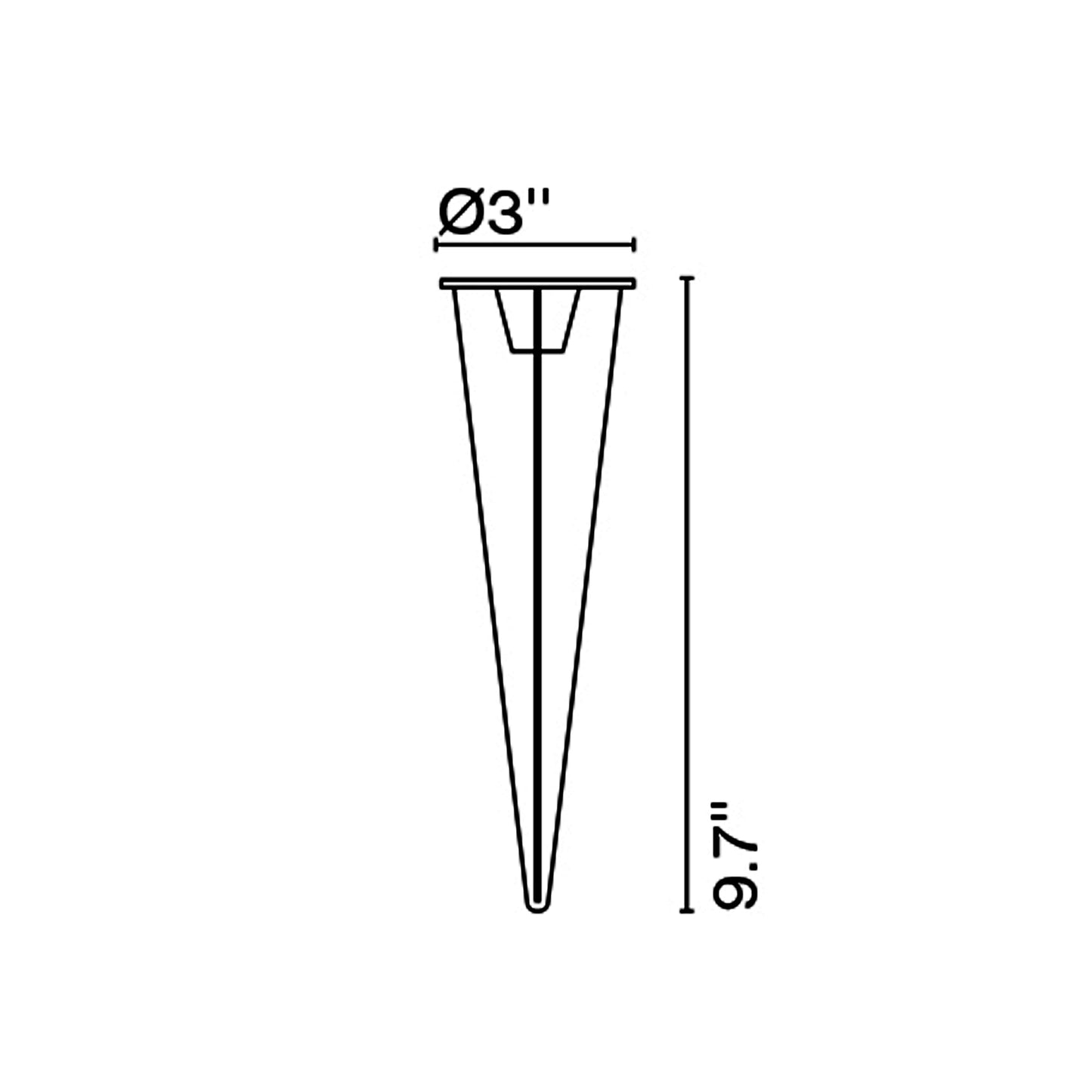 Ginger Outdoor B Ground Spike Post Accessory - line drawing.