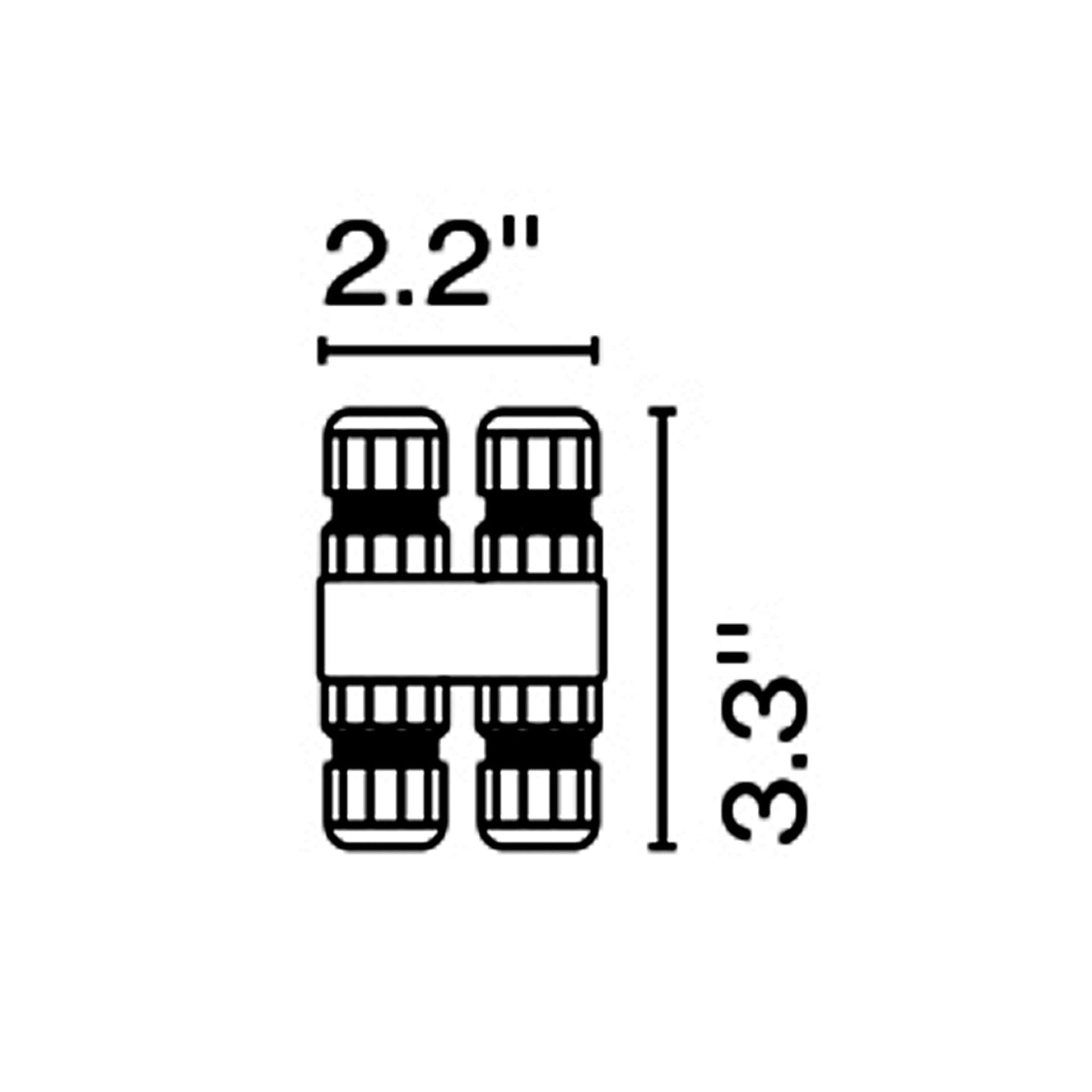 Ginger Outdoor Cable Connector - line drawing.