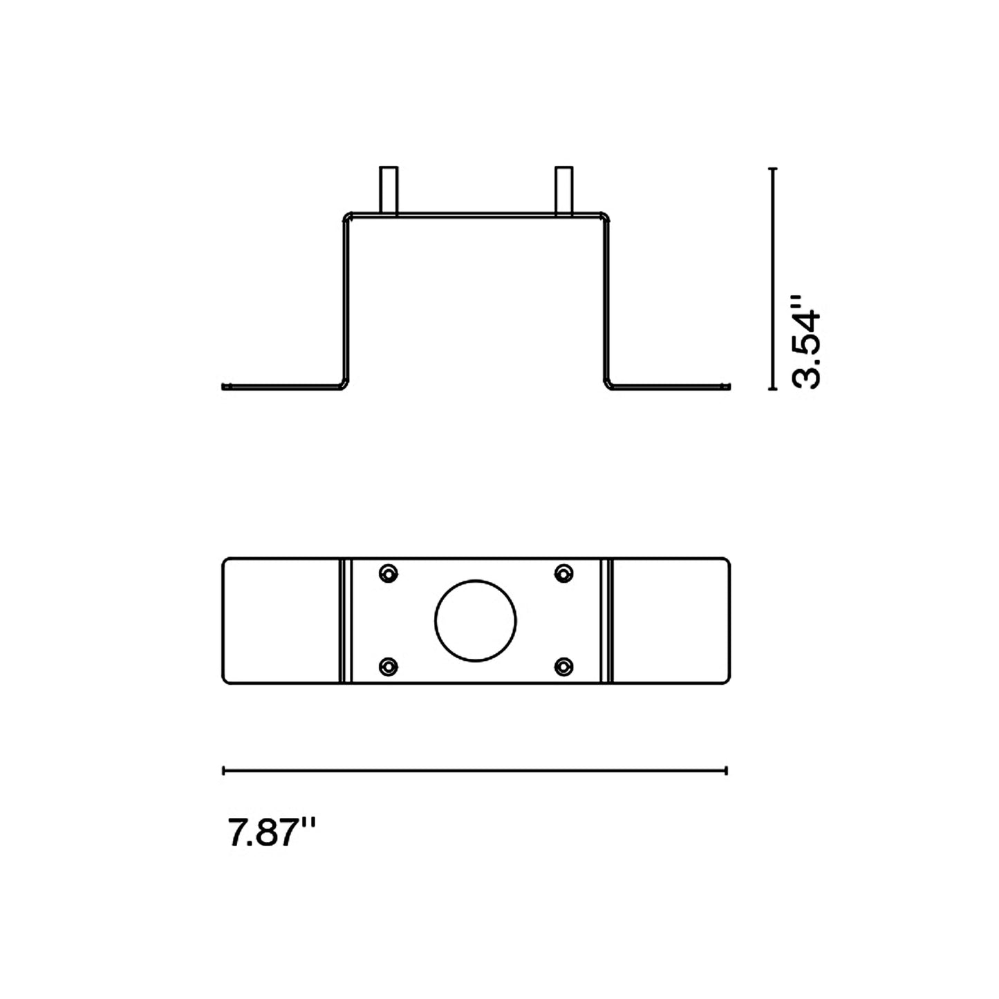 Lab Outdoor Ground Fixation Plate - line drawing.