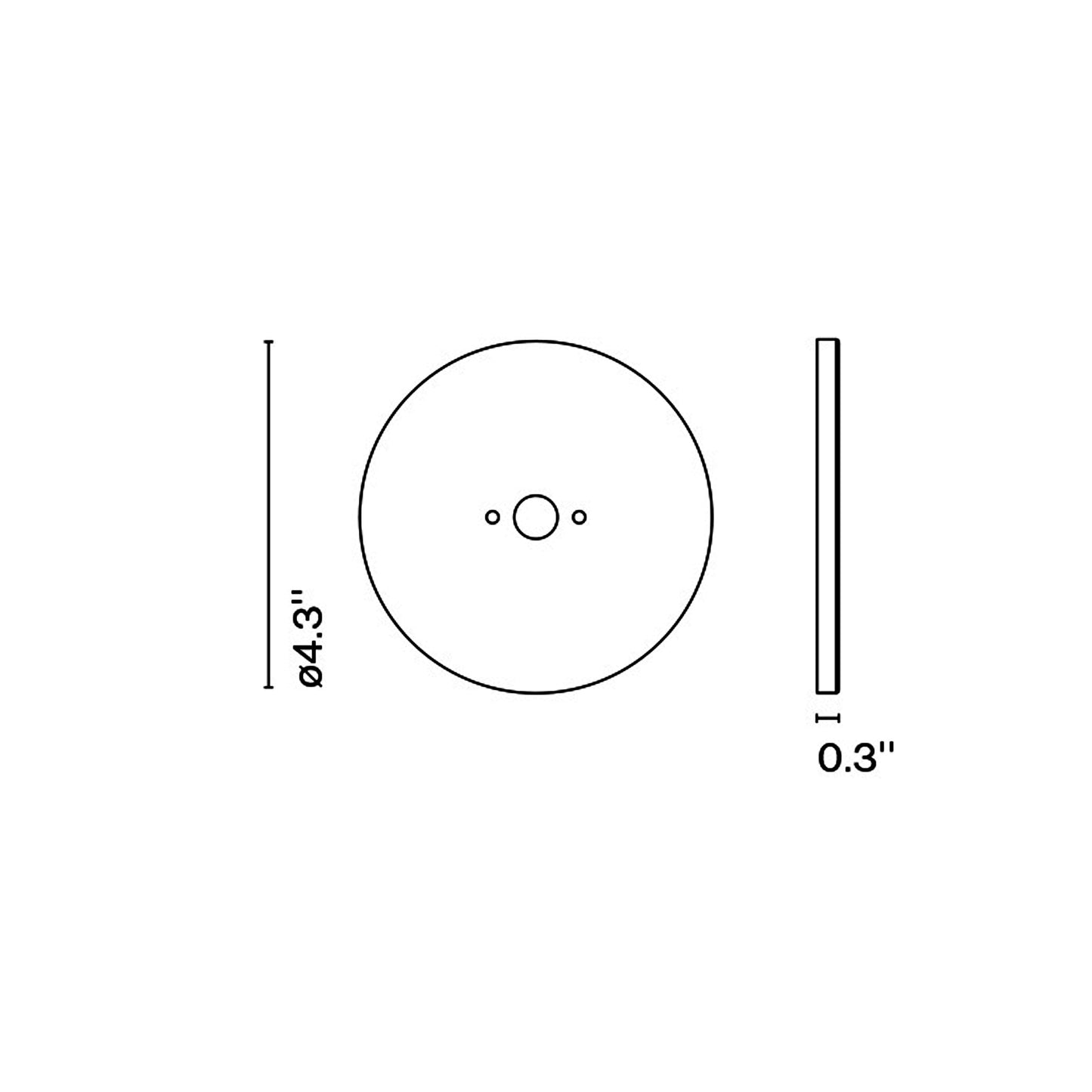 Ledtube Cover Plate - line drawing.