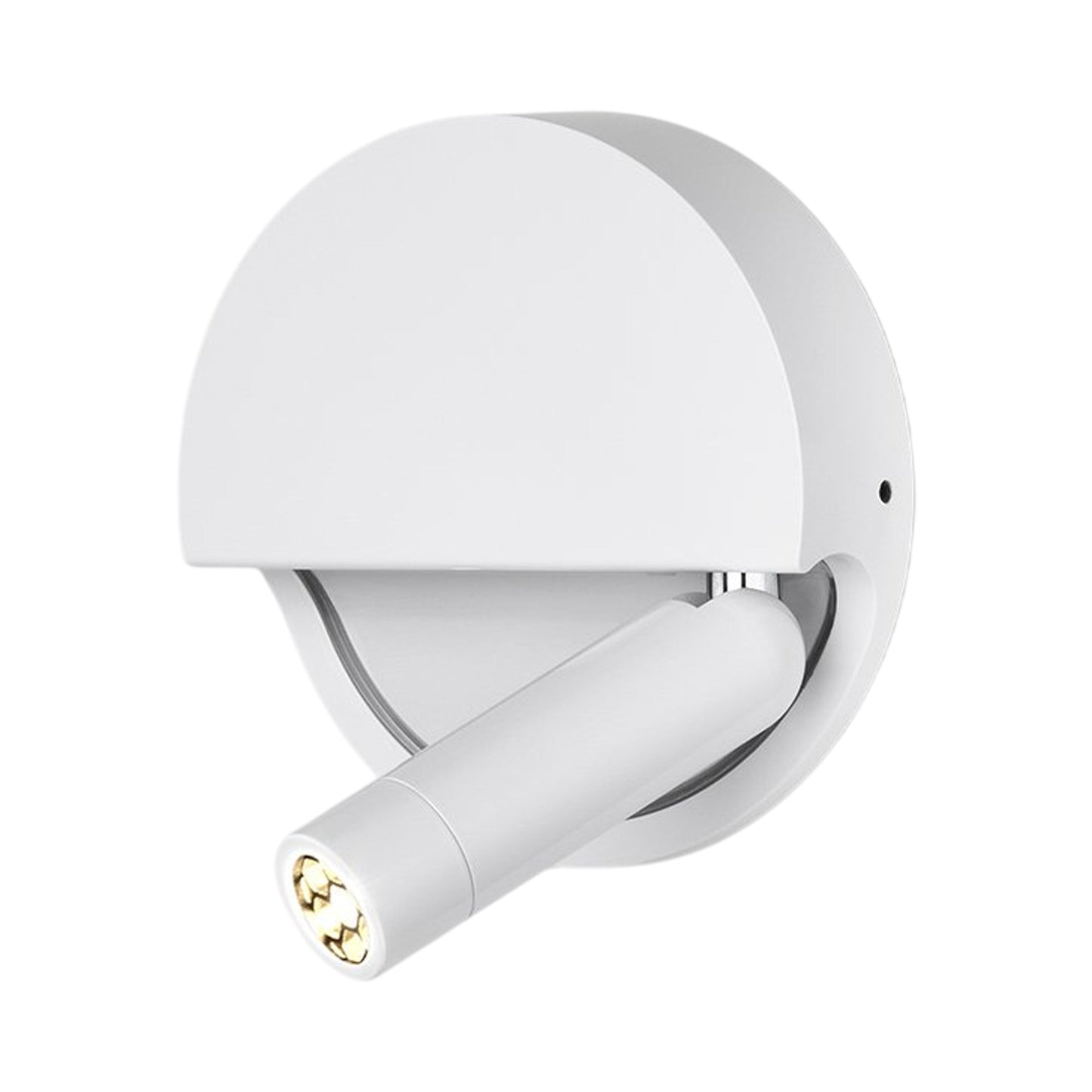 Ledtube Round LED Wall Light in Matte White (Right).