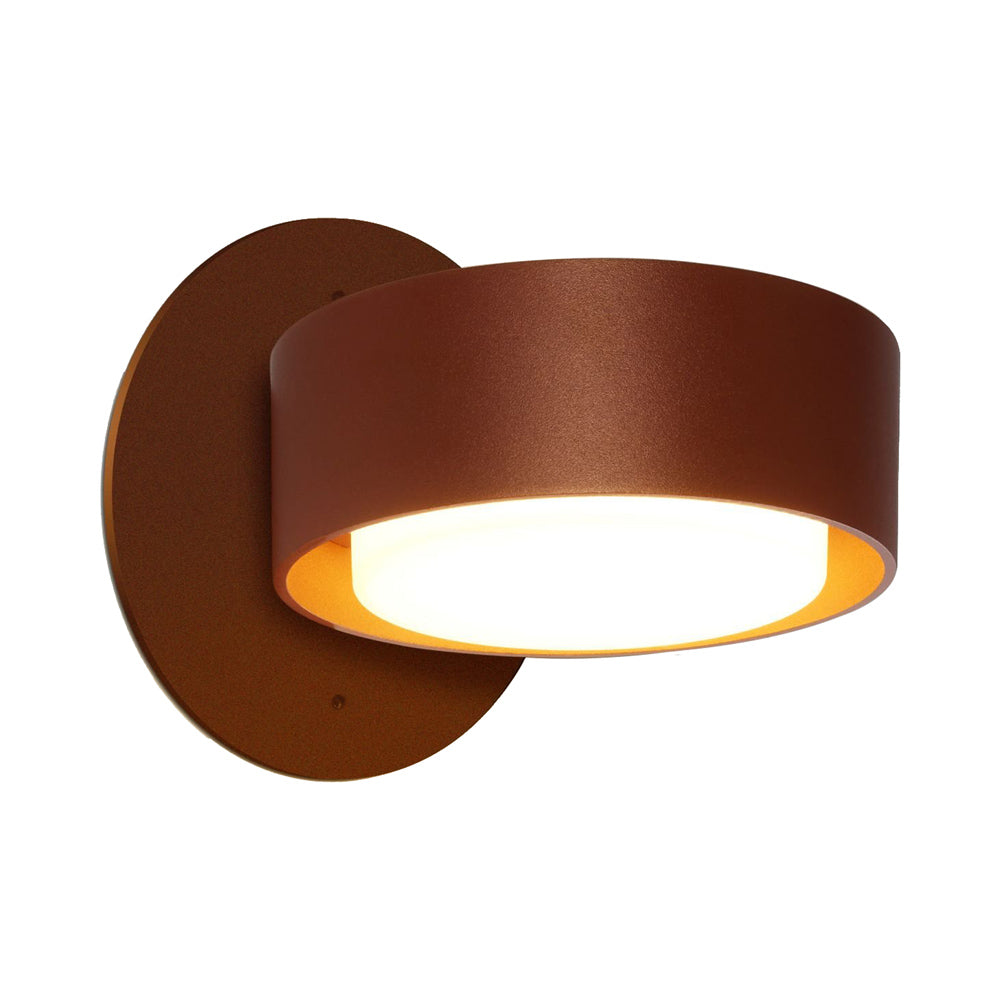 Plaff-on! A Outdoor LED Wall Light in Rust Brown.