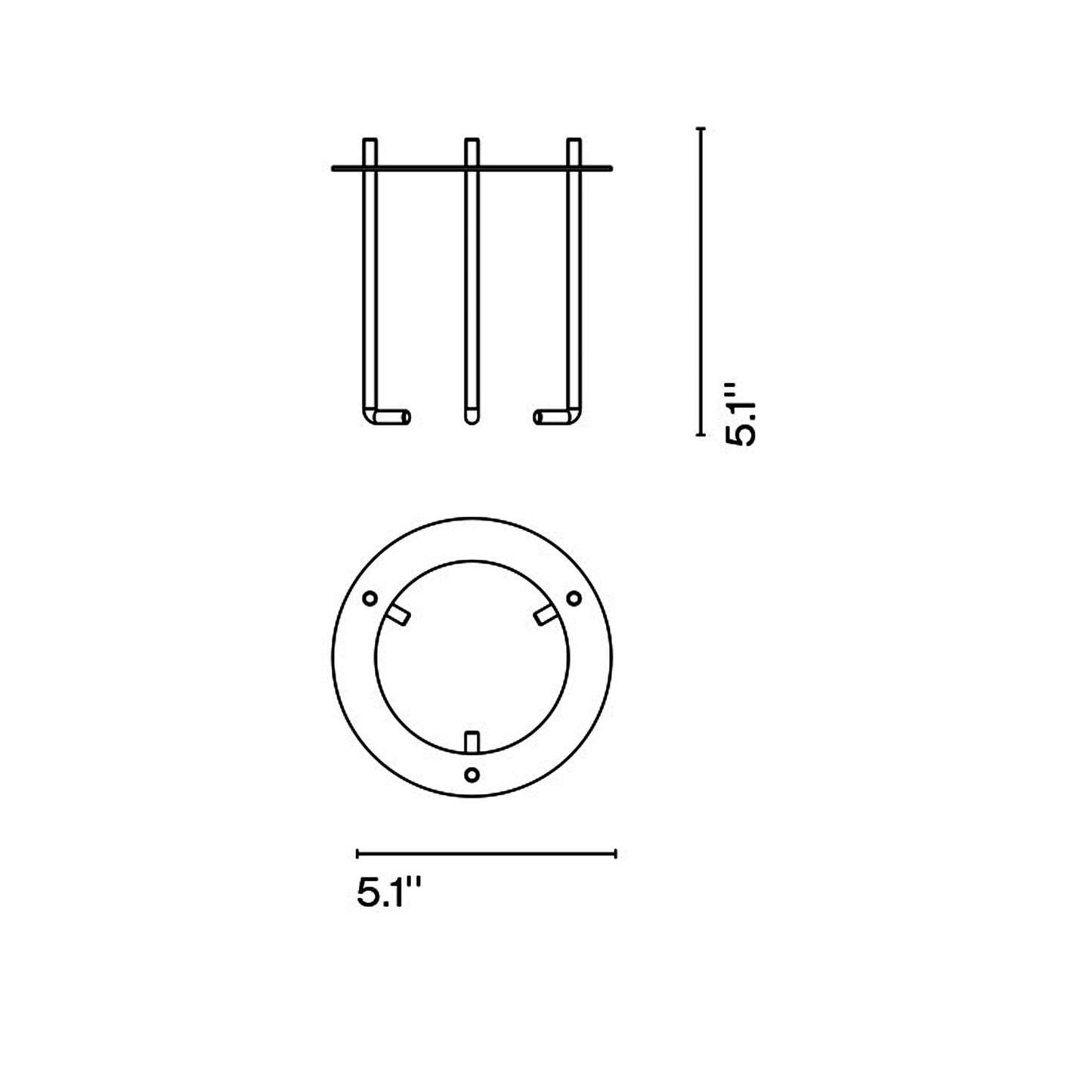 Plaff-on! Outdoor Ground Fixation Plate - line drawing.