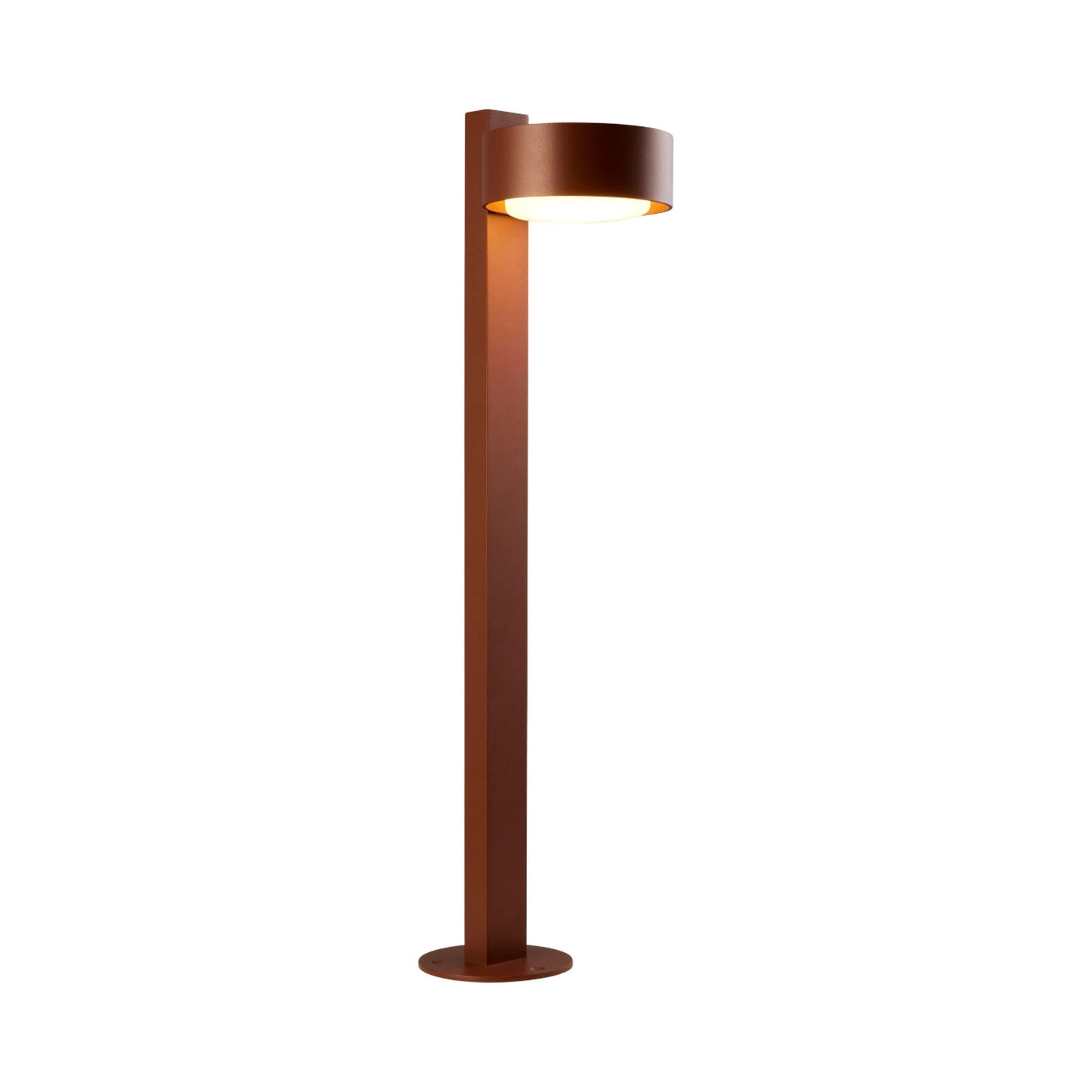 Plaff-on! Outdoor LED Bollard in Rust Brown.