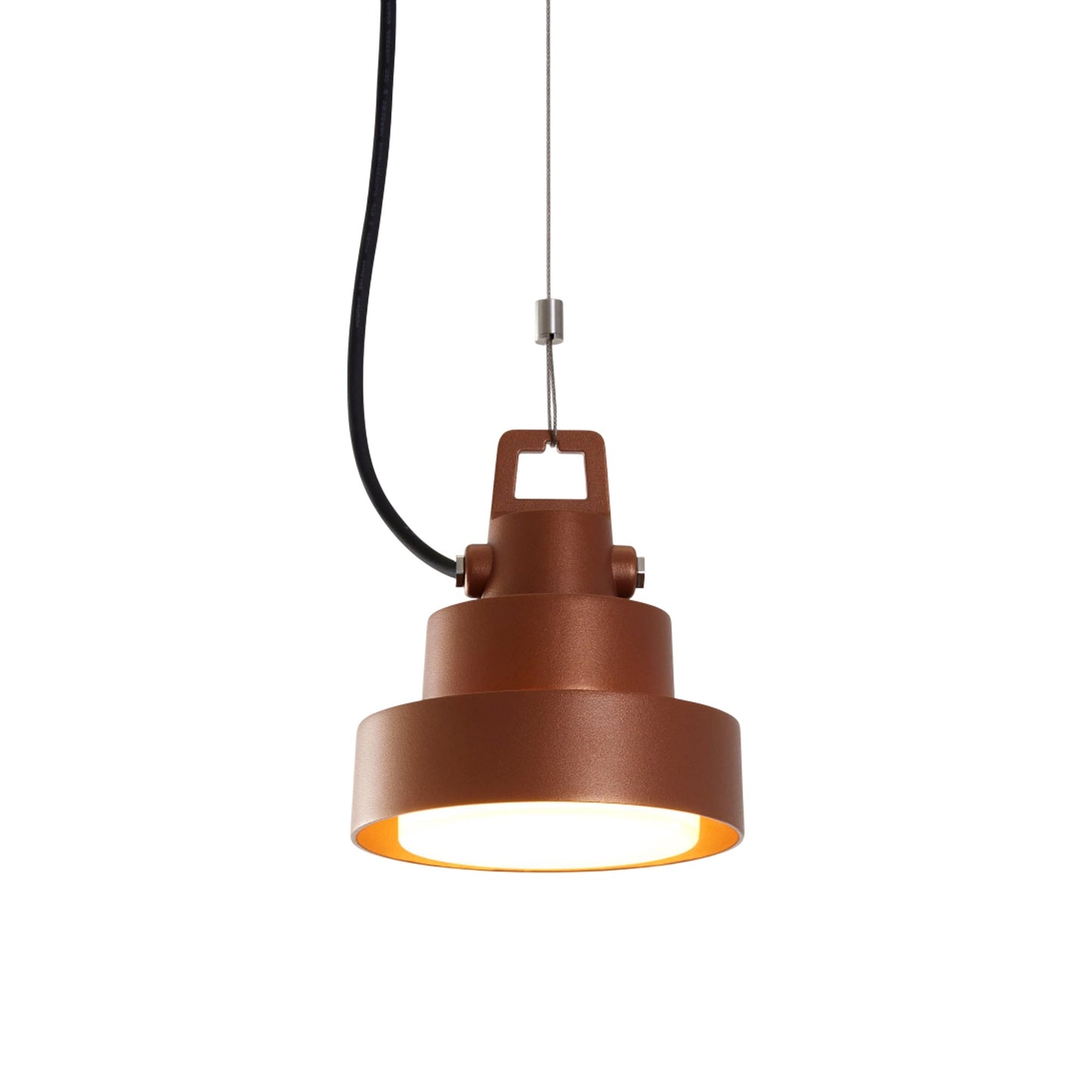 Plaff-on! Outdoor LED Pendant Light in Rust Brown.