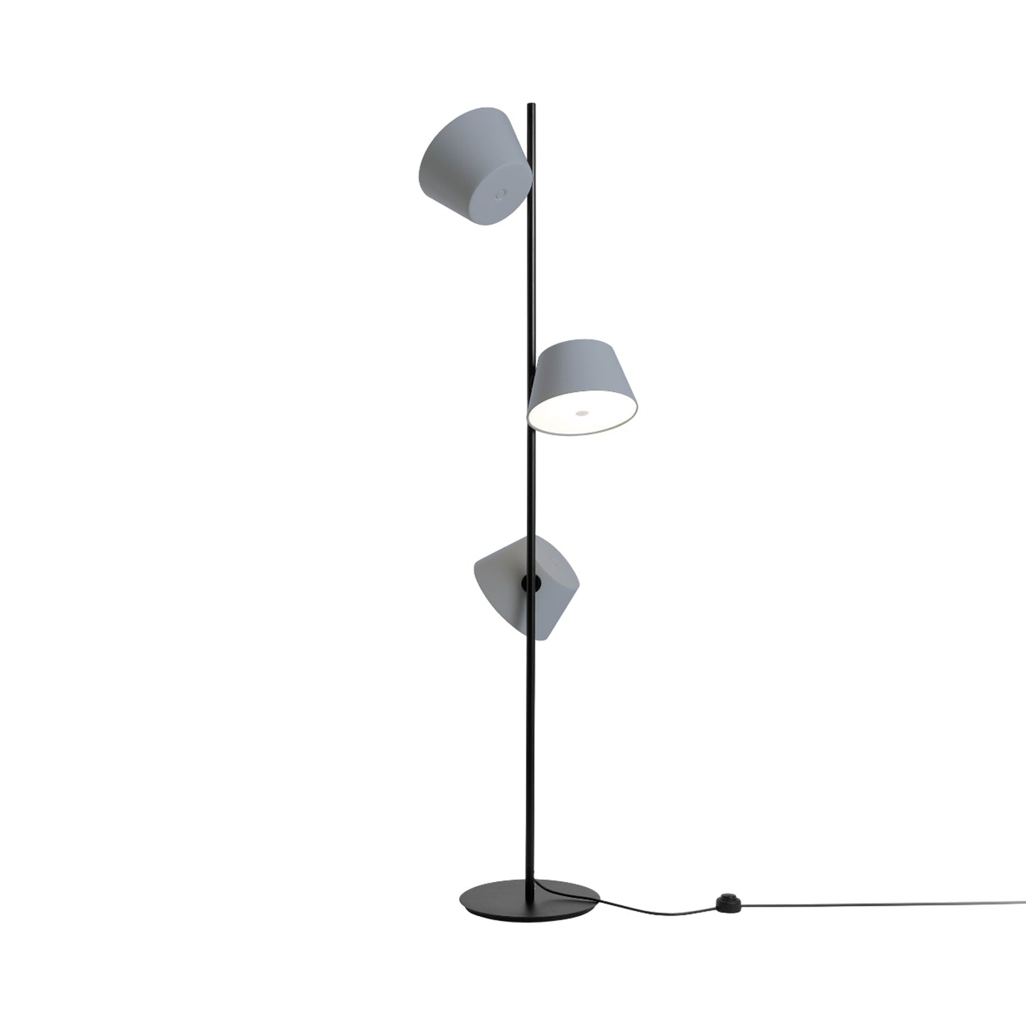 Tam Tam Mini Floor Lamp in Black/Silver Grey (3-Light).