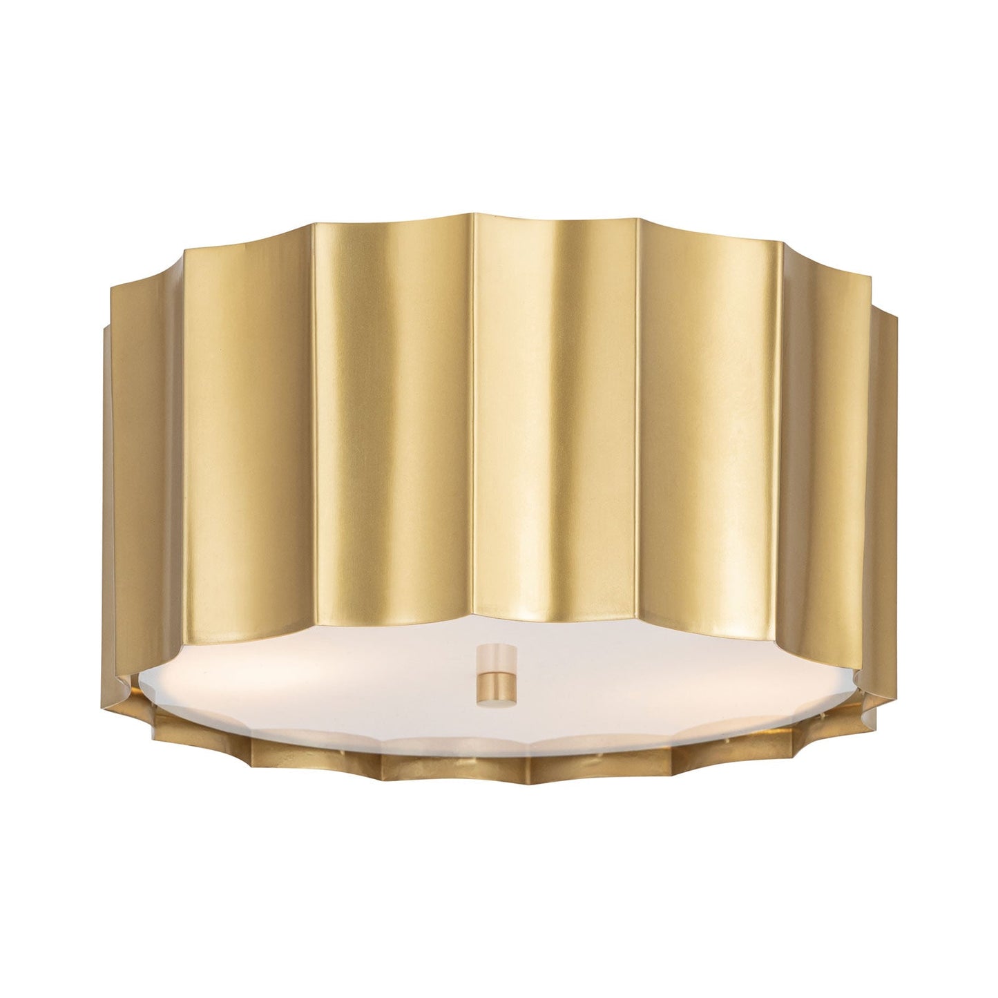 Allegra Flush Mount Ceiling Light in Weathered Brass.