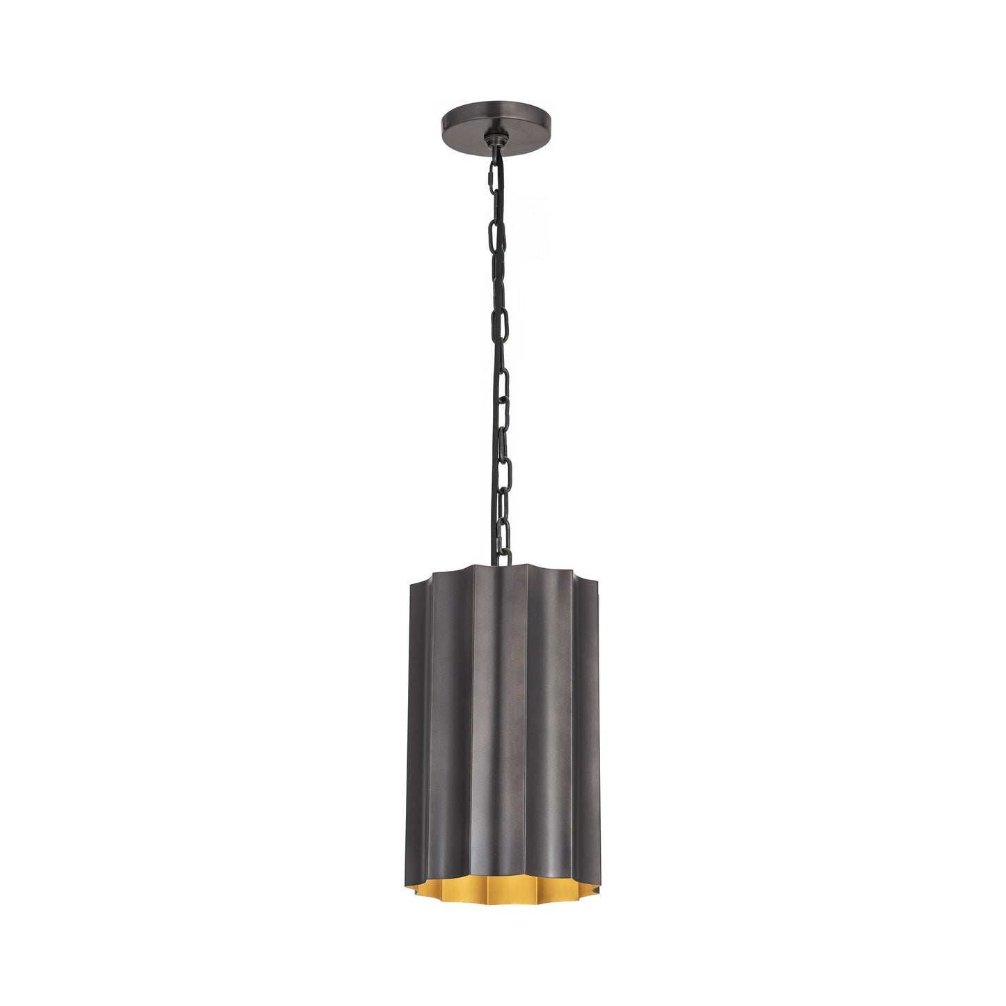 Allegra Mini Pendant Light in Gunmetal/Gold.
