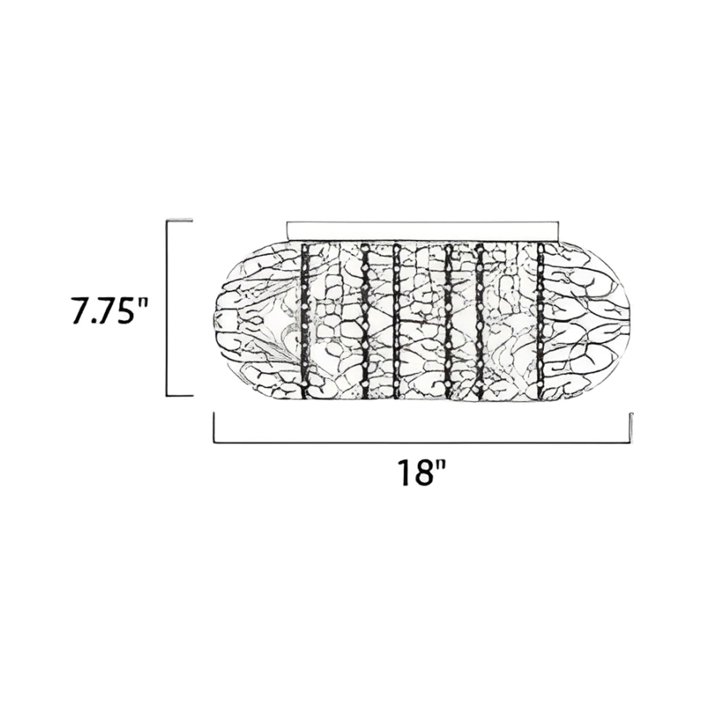 Arabesque Flush Mount Ceiling Light - line drawing.