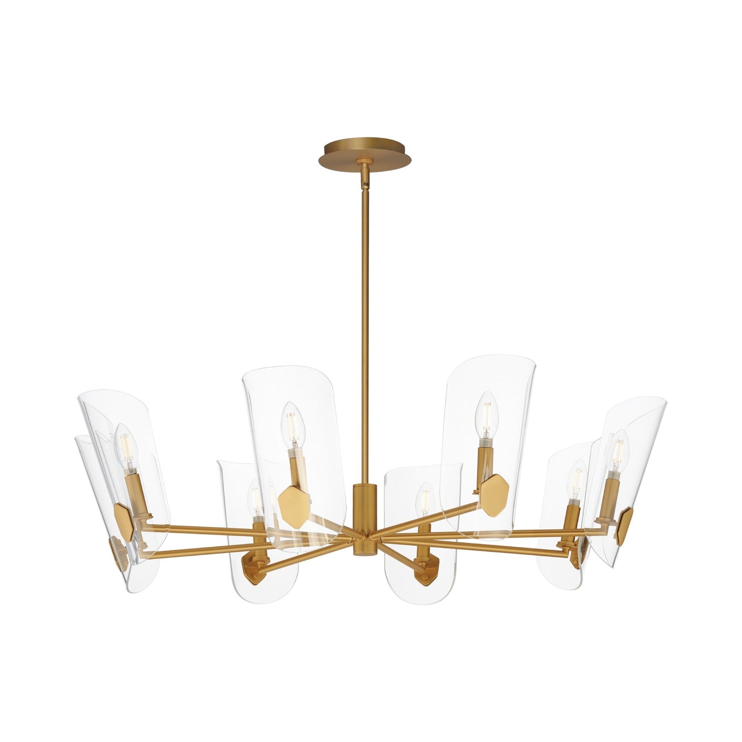 Armory Chandelier in Natural Aged Brass (8-light).