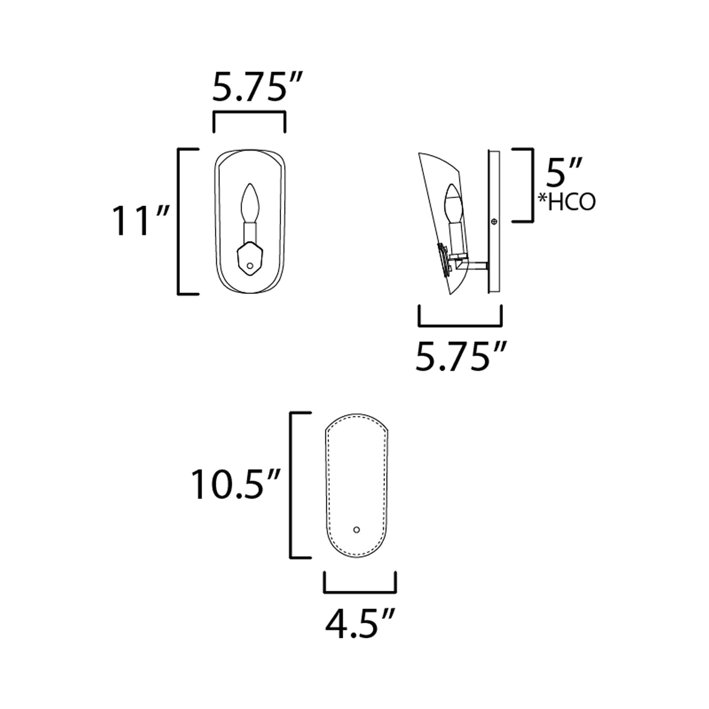 Armory Wall Light - line drawing.