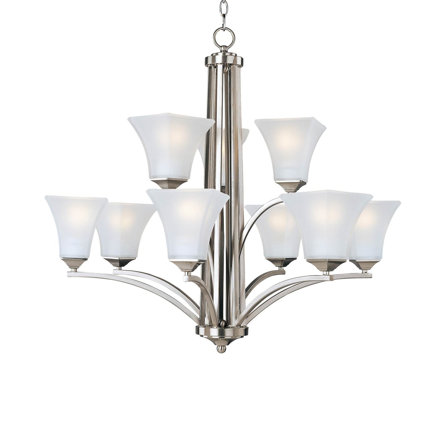 Aurora Chandelier in Satin Nickel (9-Light).