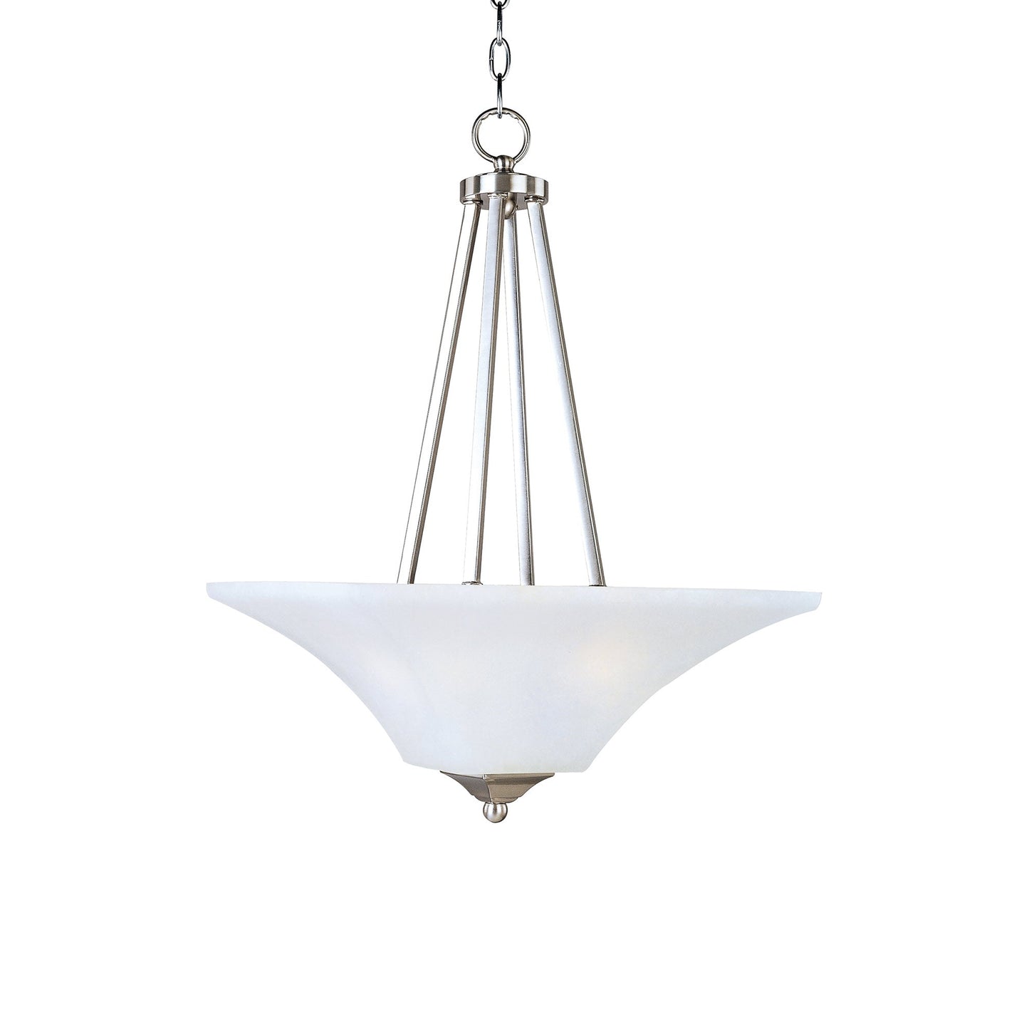 Aurora Invert Bowl Pendant Light in Satin Nickel.