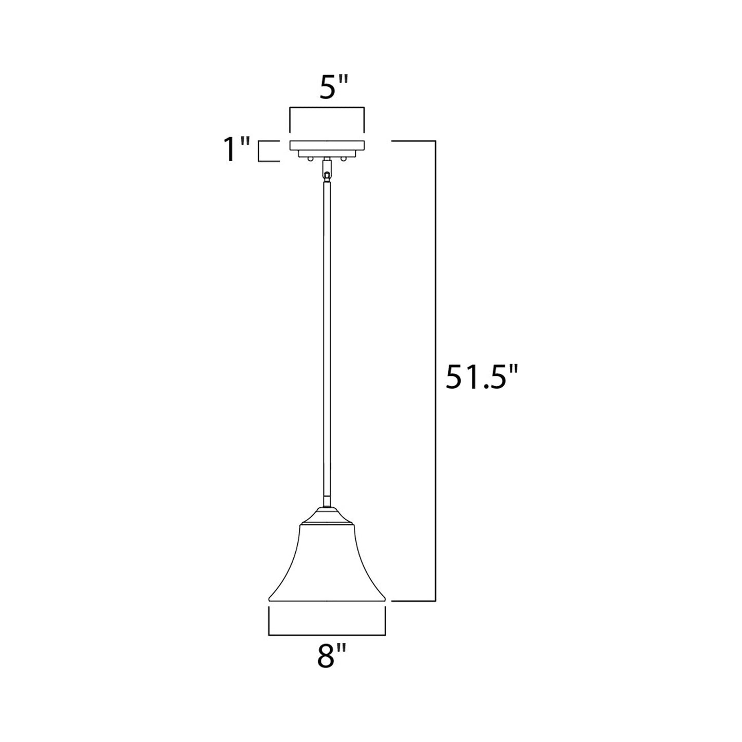 Aurora Mini Pendant Light - line drawing.