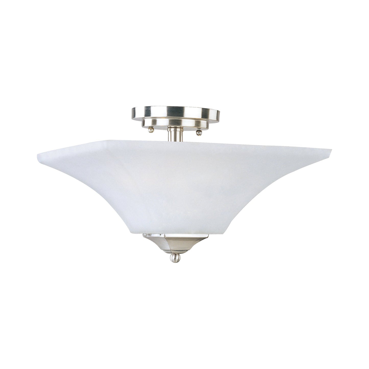 Aurora Semi Flush Mount Ceiling Light in Satin Nickel.