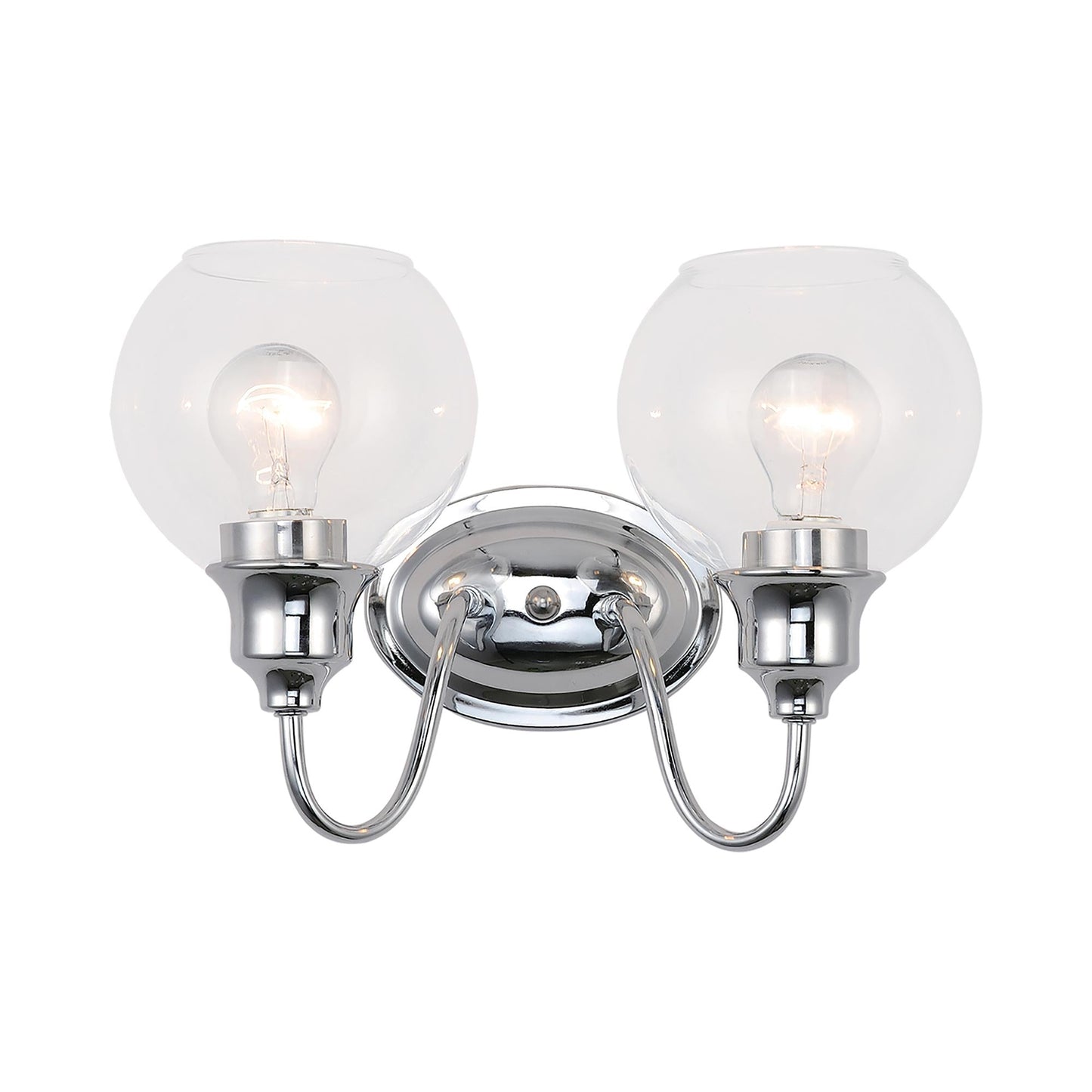 Ballord Bath Vanity Light in Polished Chrome (2-Light).