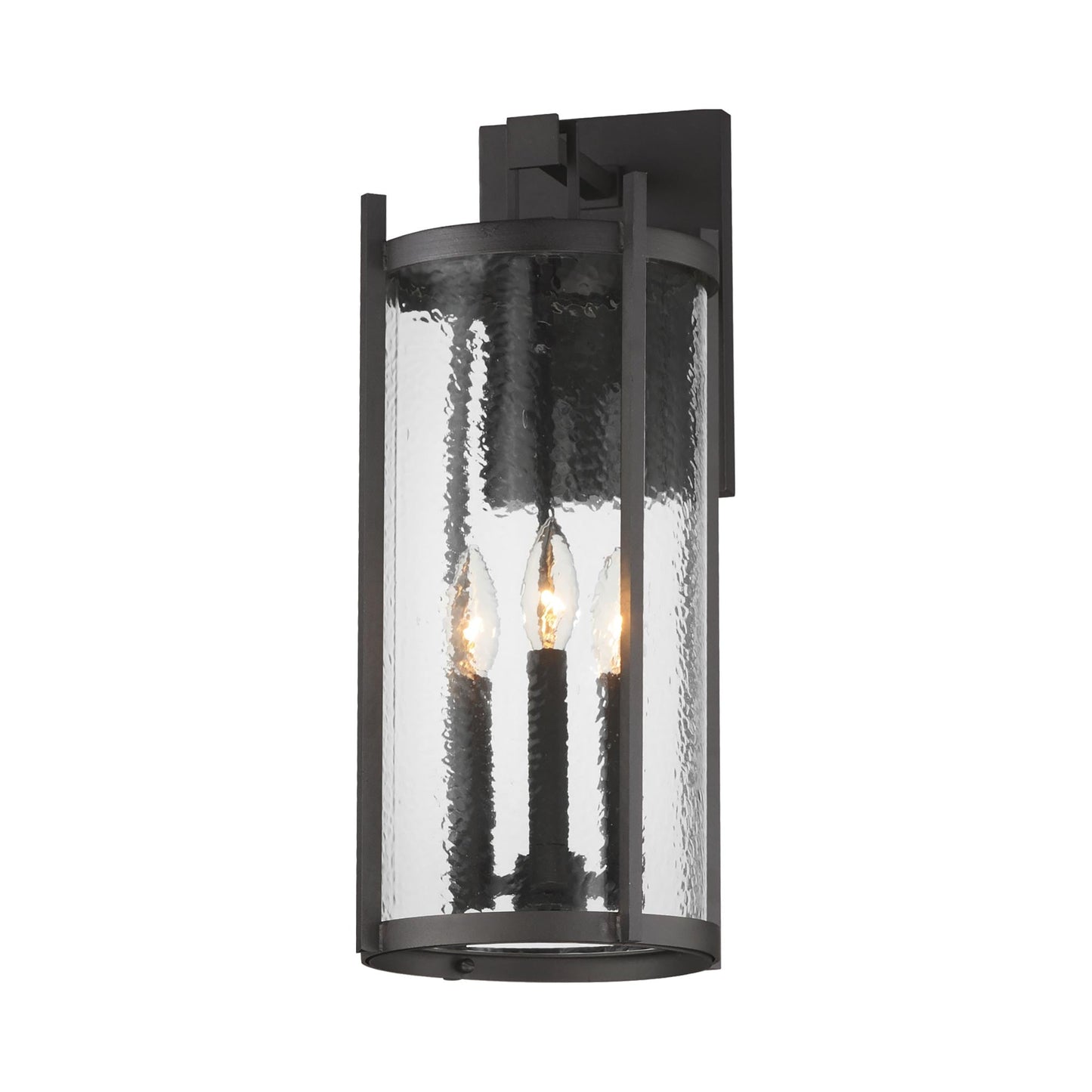 Belfry Outdoor Wall Light in Hammer glass (3-Light).