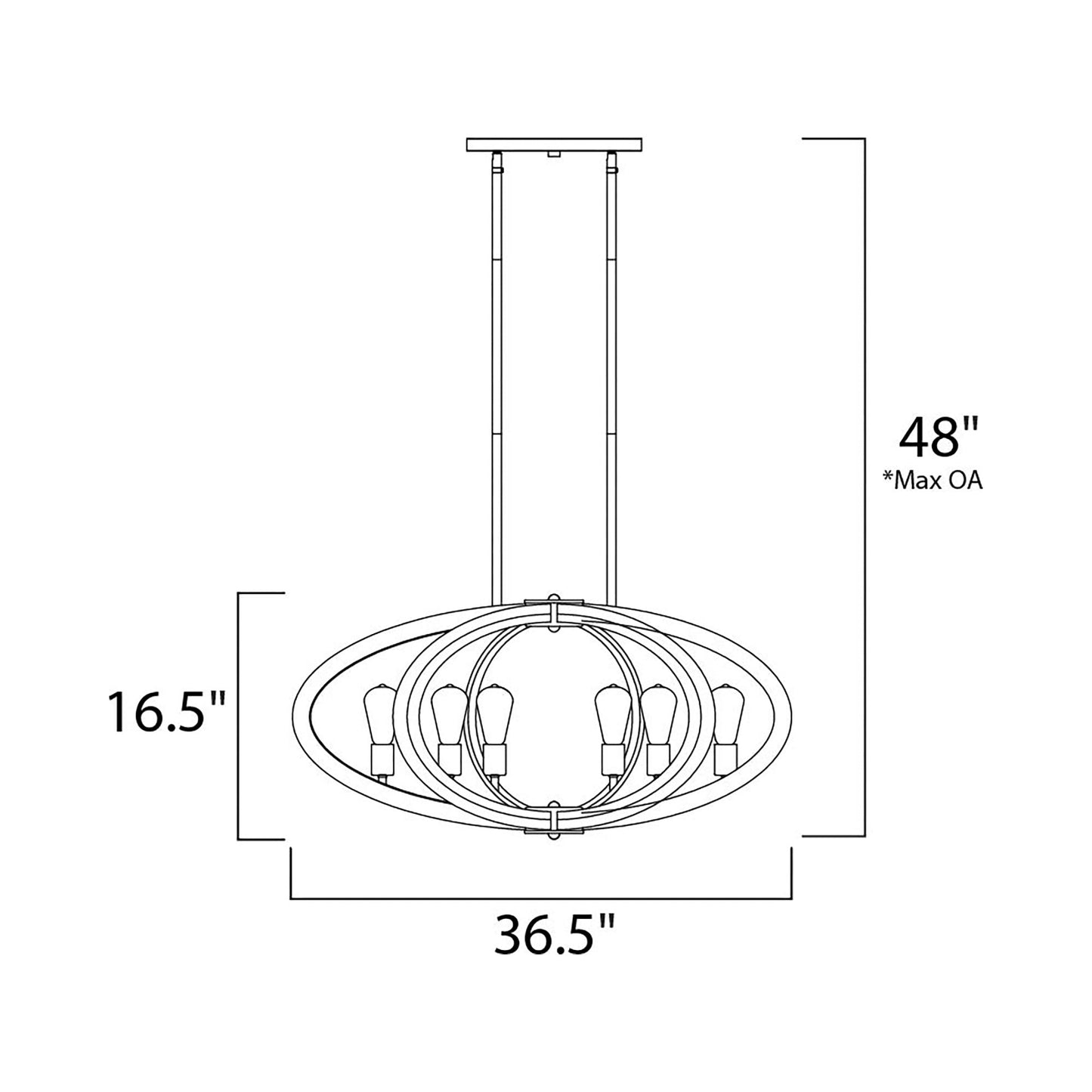 Bodega Bay Pendant Light - line drawing.