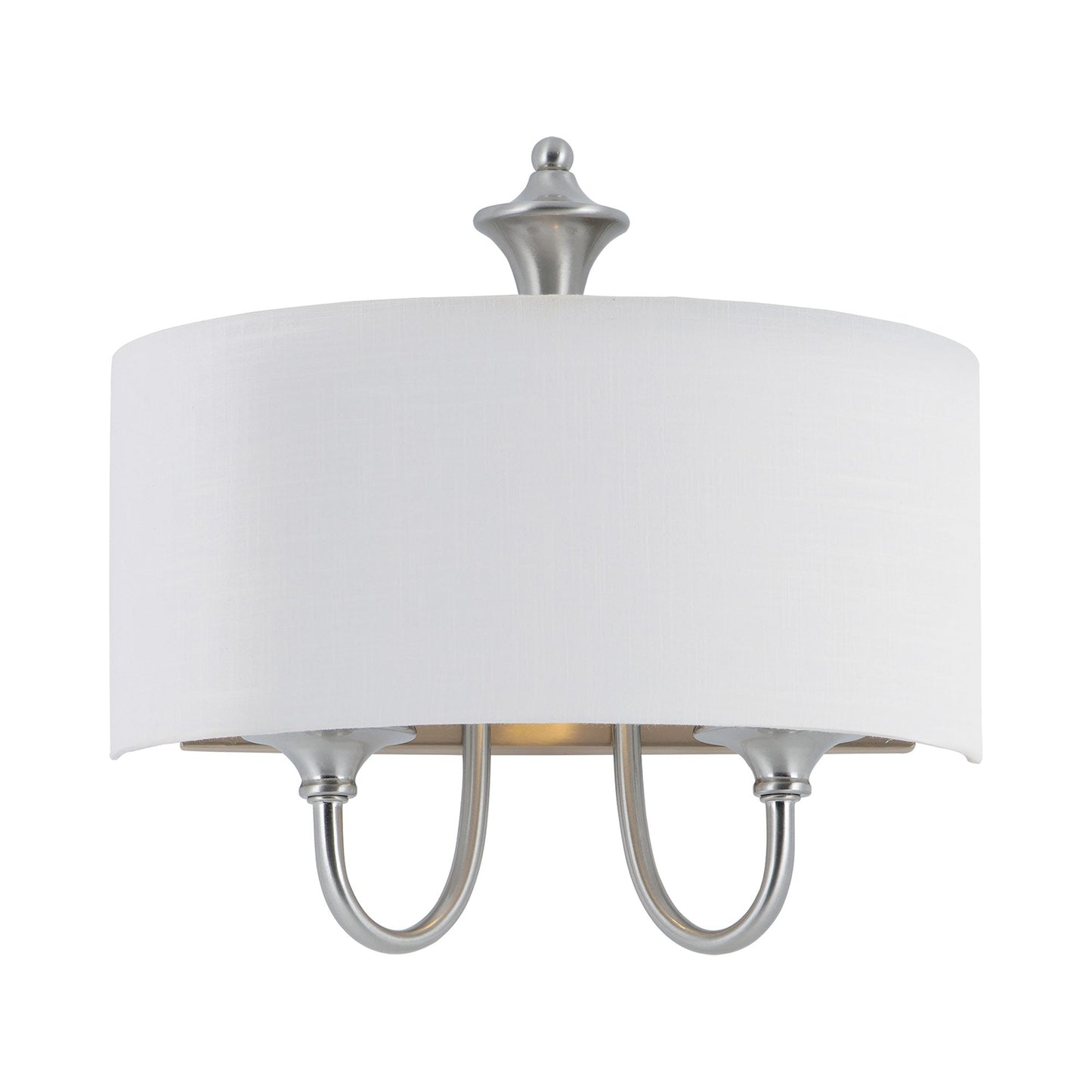 Bongo Wall Light in Satin Nickel.