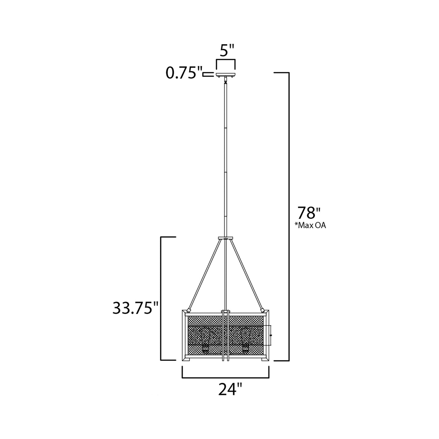 Boundry Chandelier - line drawing.