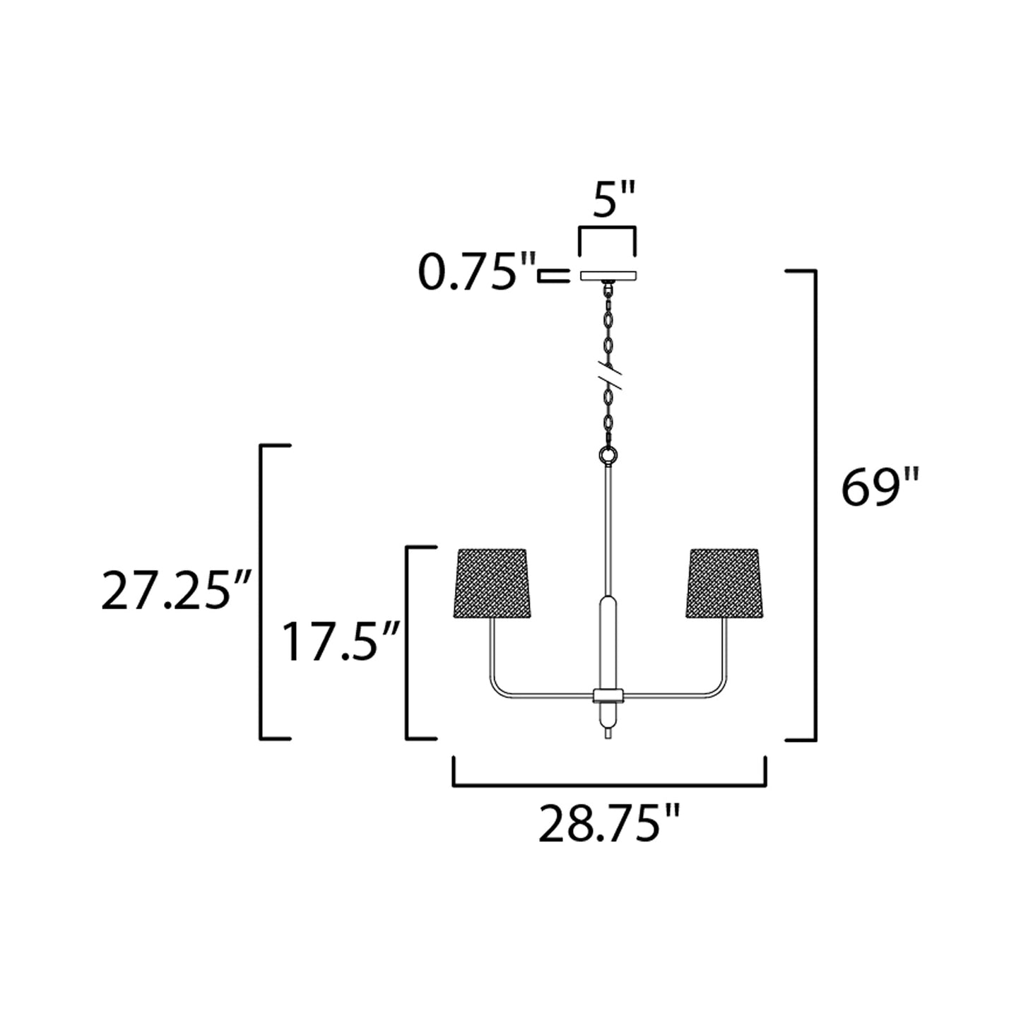 Bozeman Chandelier - line drawing.