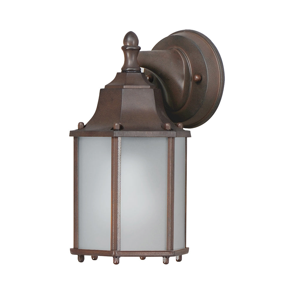 Builder Outdoor Lantern Wall Light in Empire Bronze (Frosted).