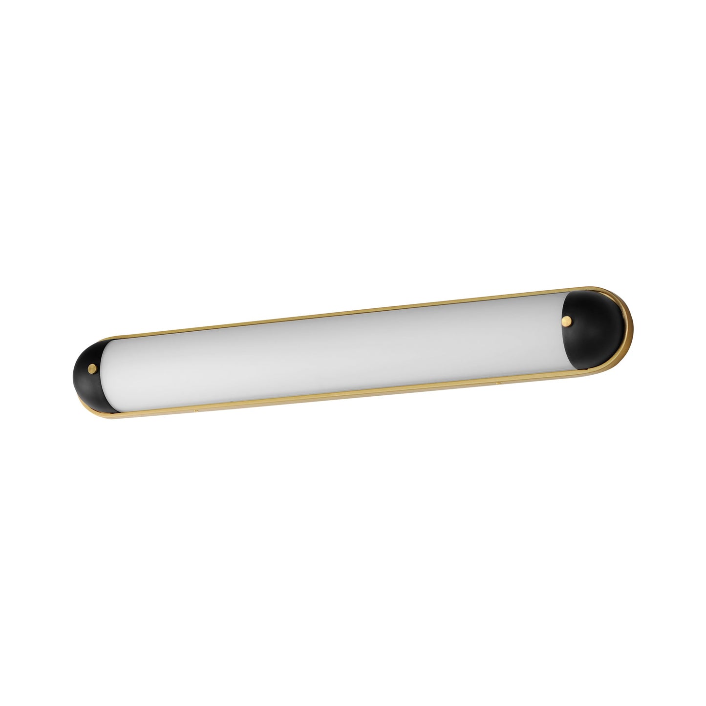 Capsule LED Bath Vanity Light in Black/Natural Aged Brass (36-Inch).