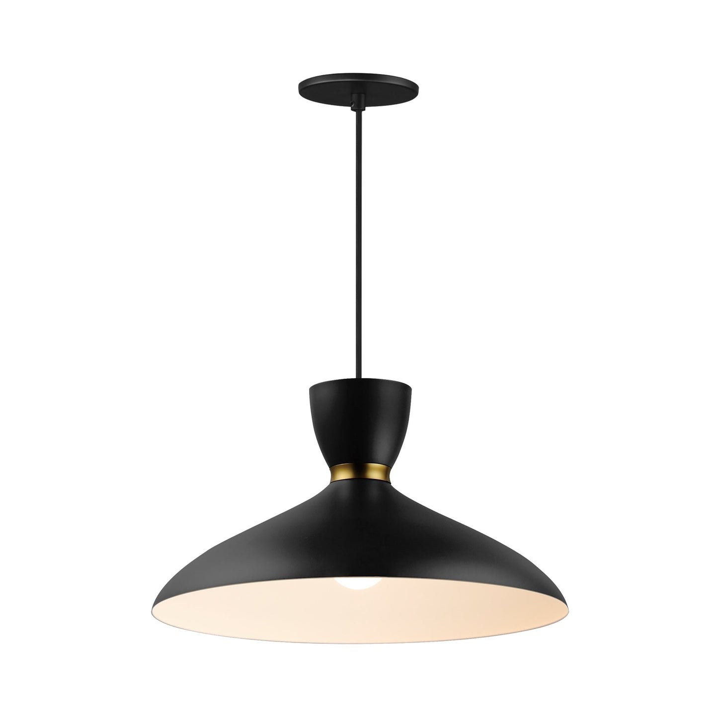 Carillon Pendant Light in Black/Satin Brass (15.75-Inch).