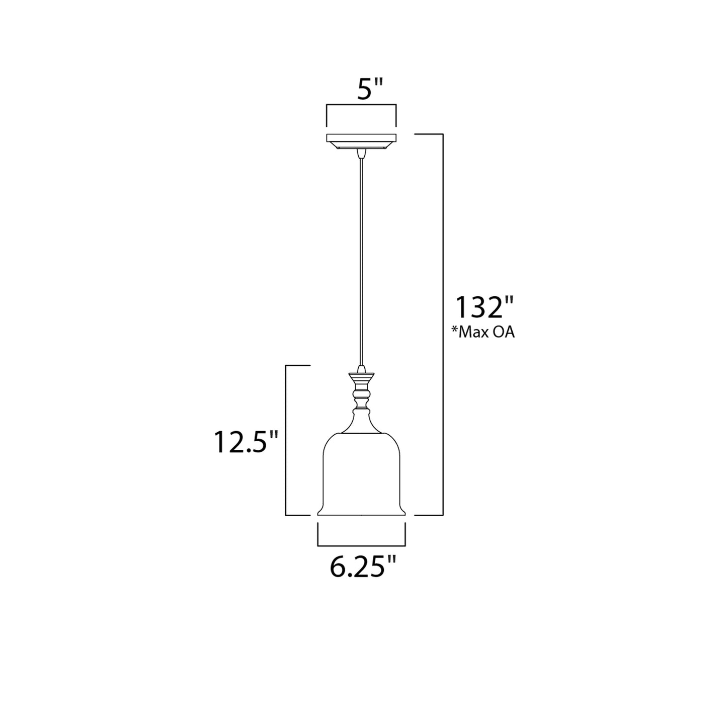 Centennial Pendant Light - line drawing.