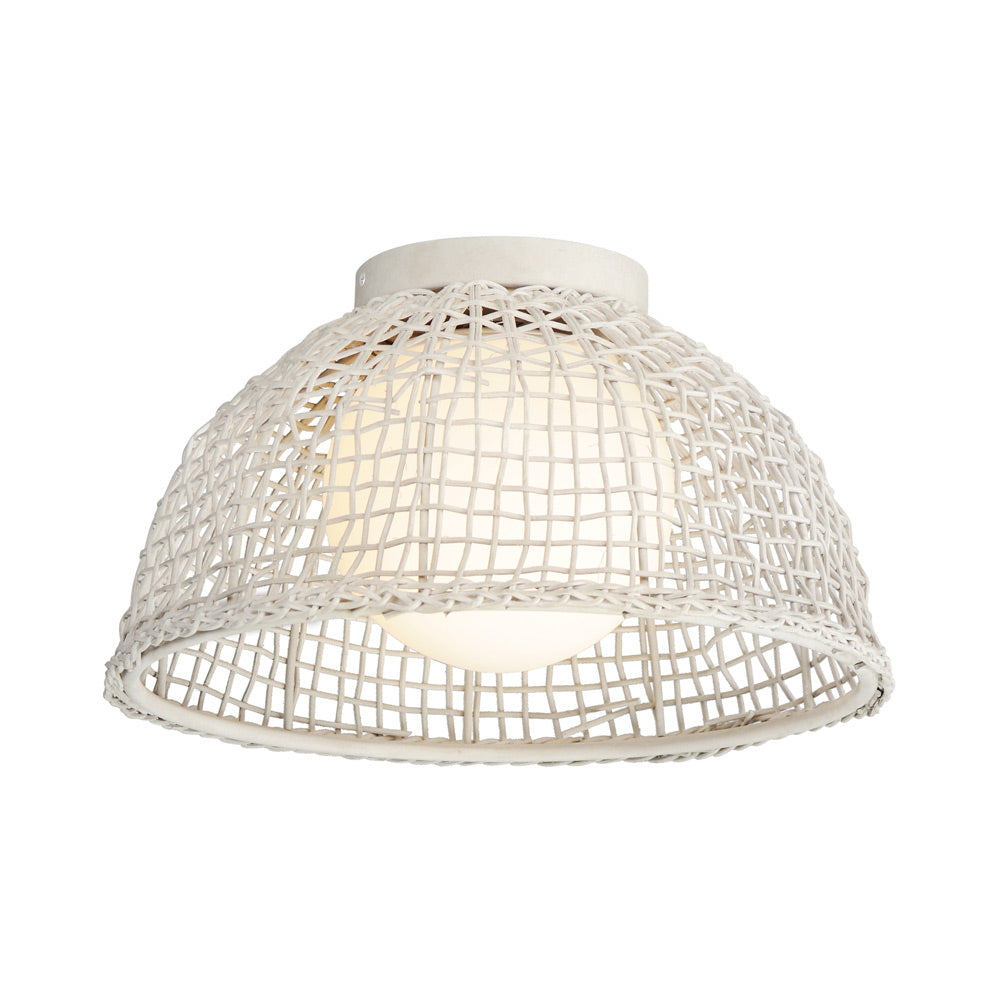 Cestino Flush Mount Ceiling Light in Weathered White.