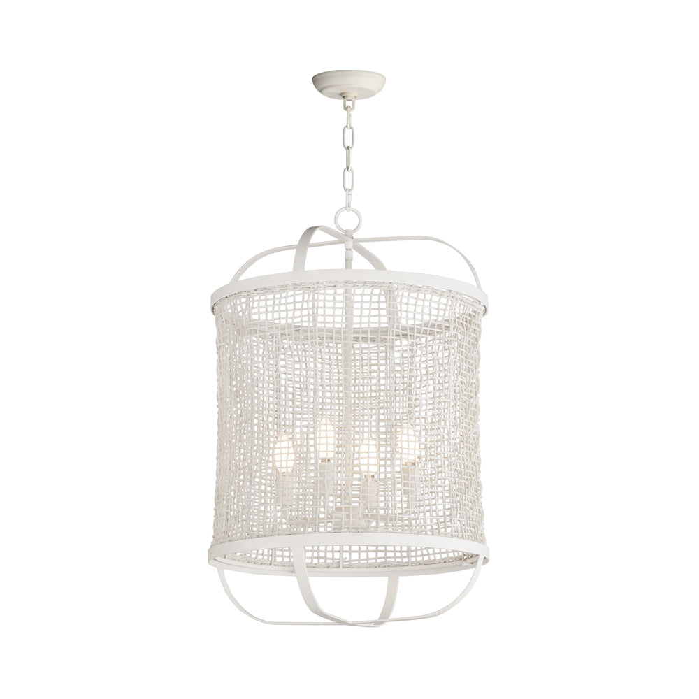 Cestino Lantern Pendant Light in Weathered White.
