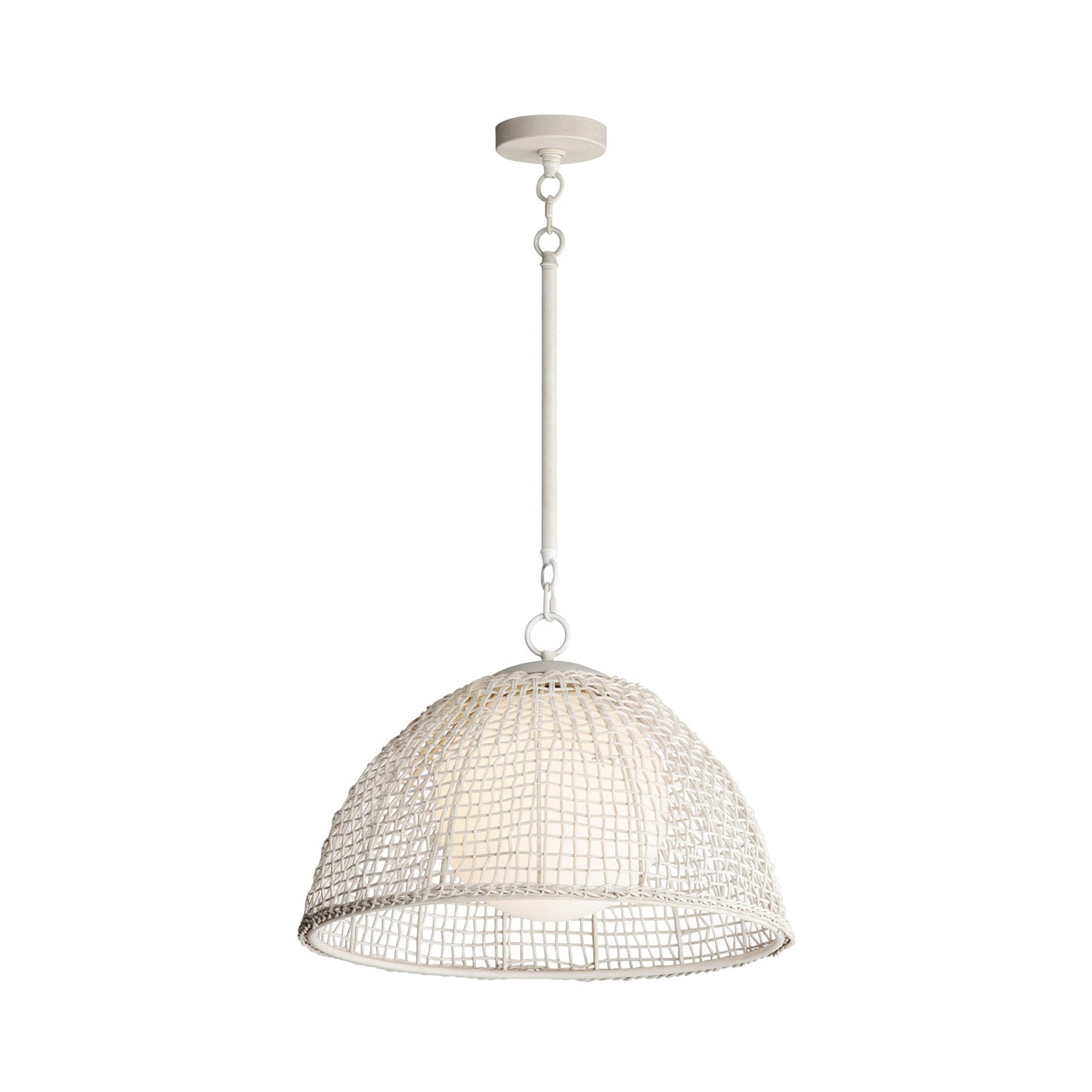 Cestino Pendant Light in Weathered White.