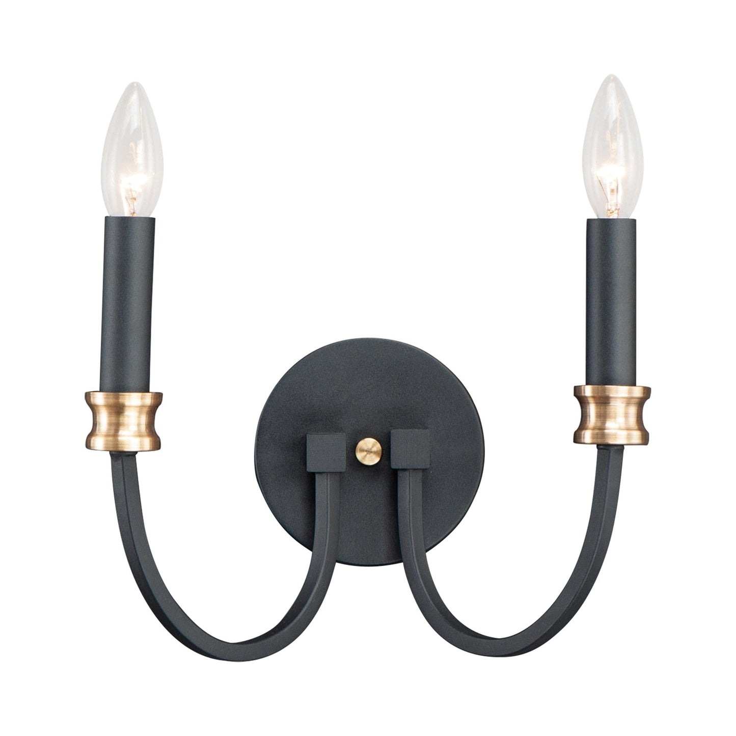 Charlton Bath Wall Light in Black/Antique Brass.
