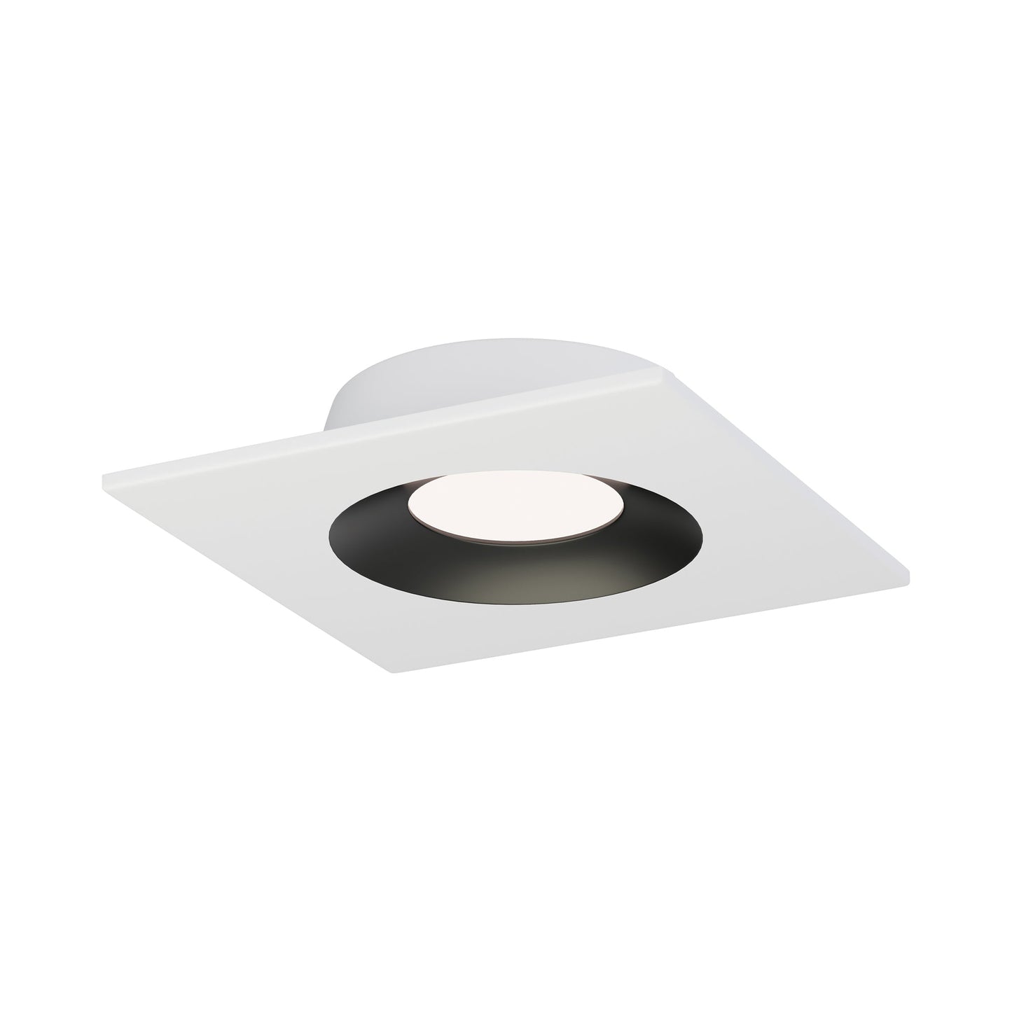 Crisp Square LED Recessed Light in White/Black.
