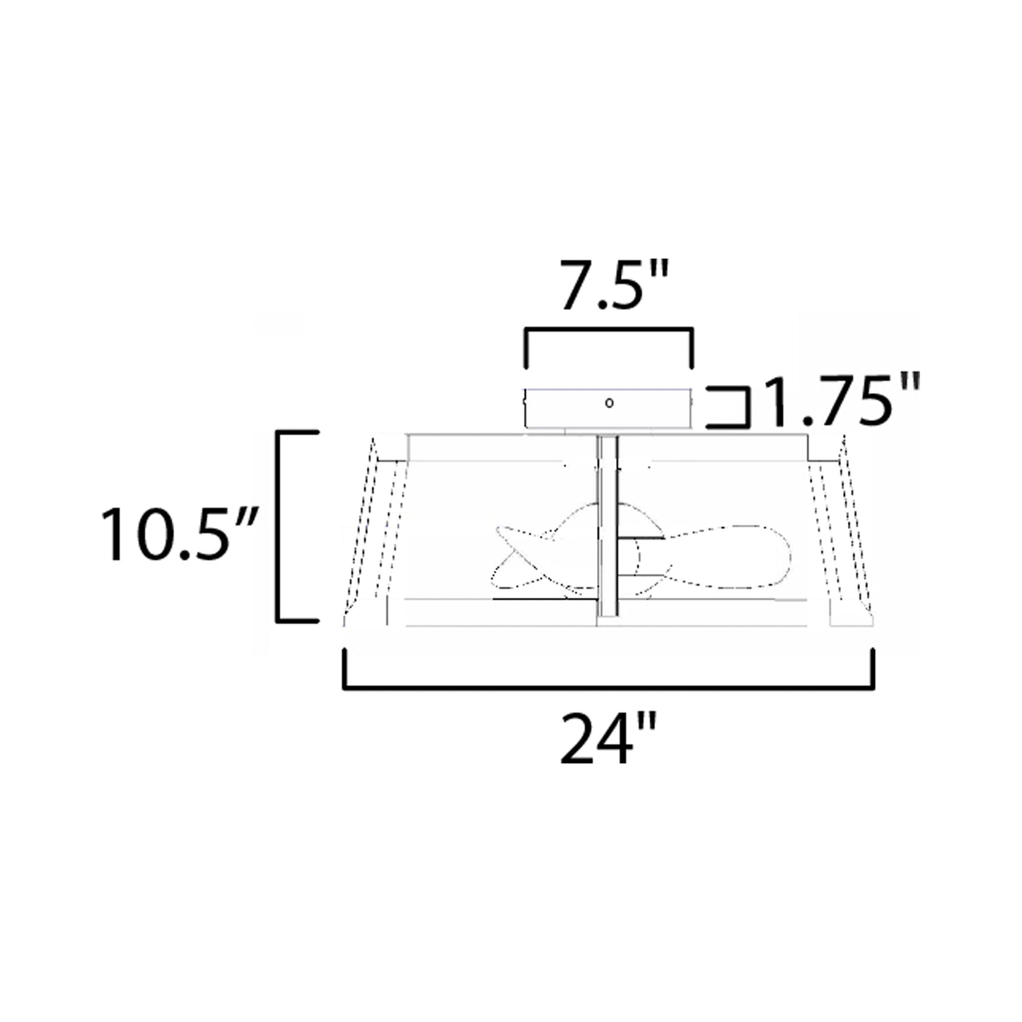 Darling LED Ceiling Fan - line drawing.